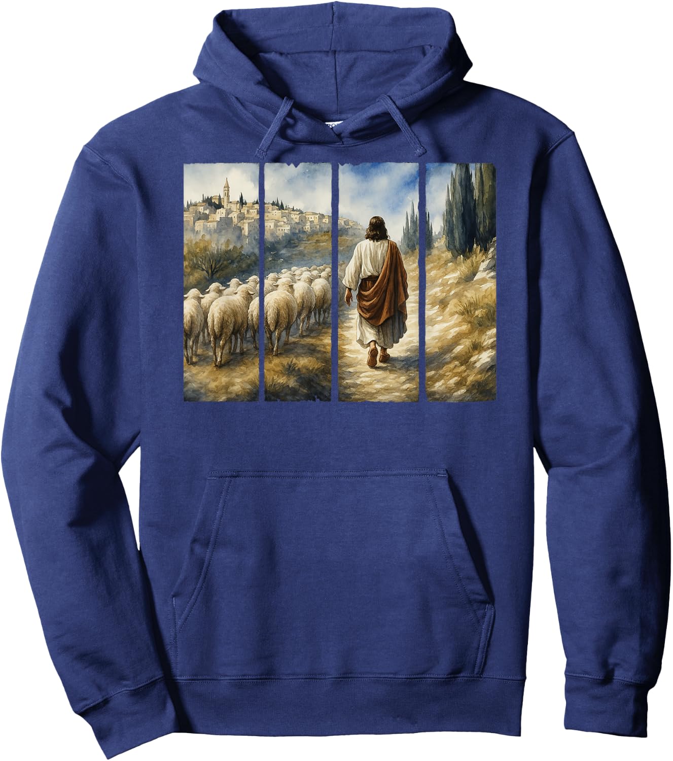 The Lord Is My Shepherd Jesus Christ The Good Shepherd Hoodie - Hoodie | Navy