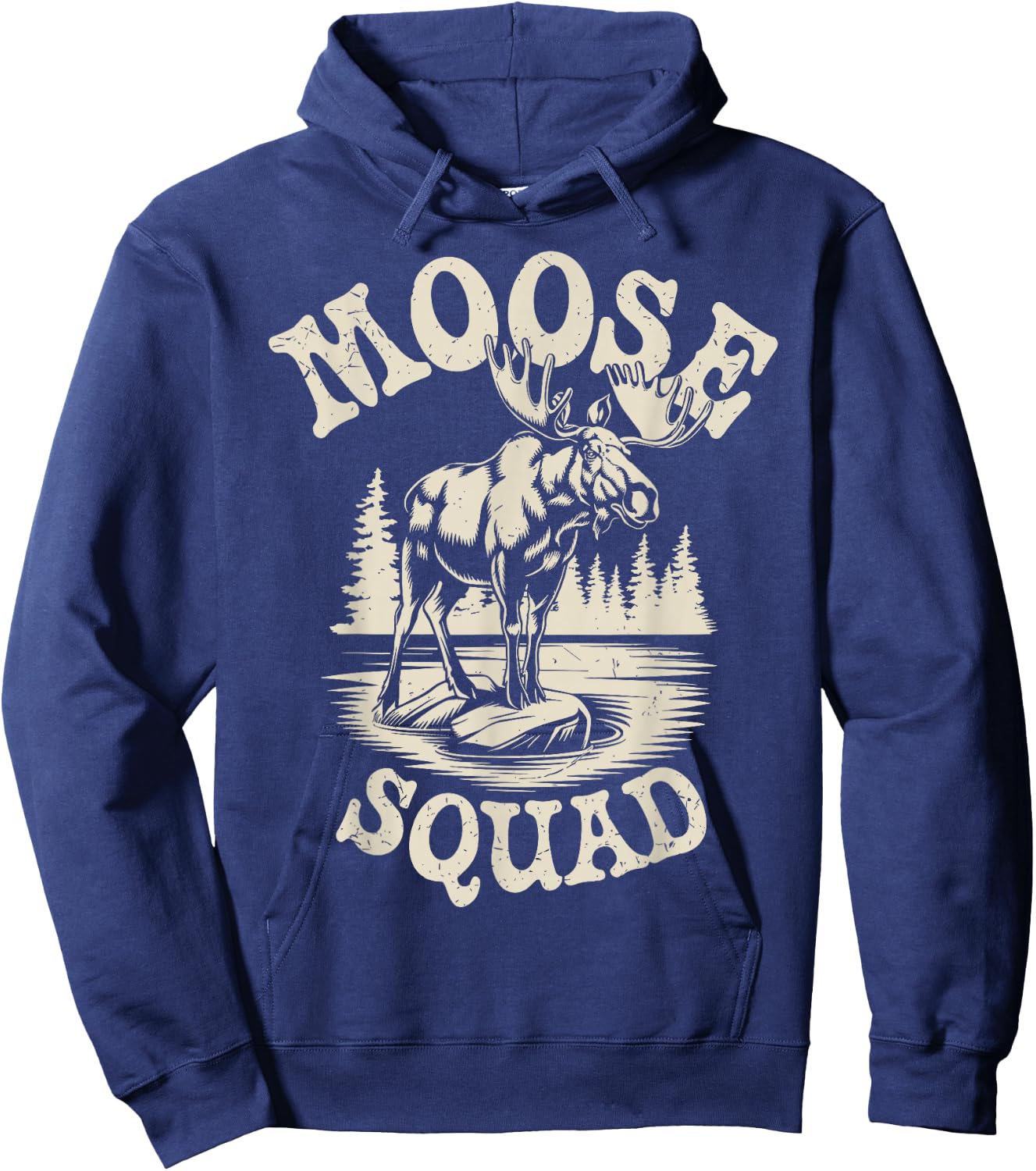 Moose Squad Funny Moose Hoodie - Hoodie | Navy