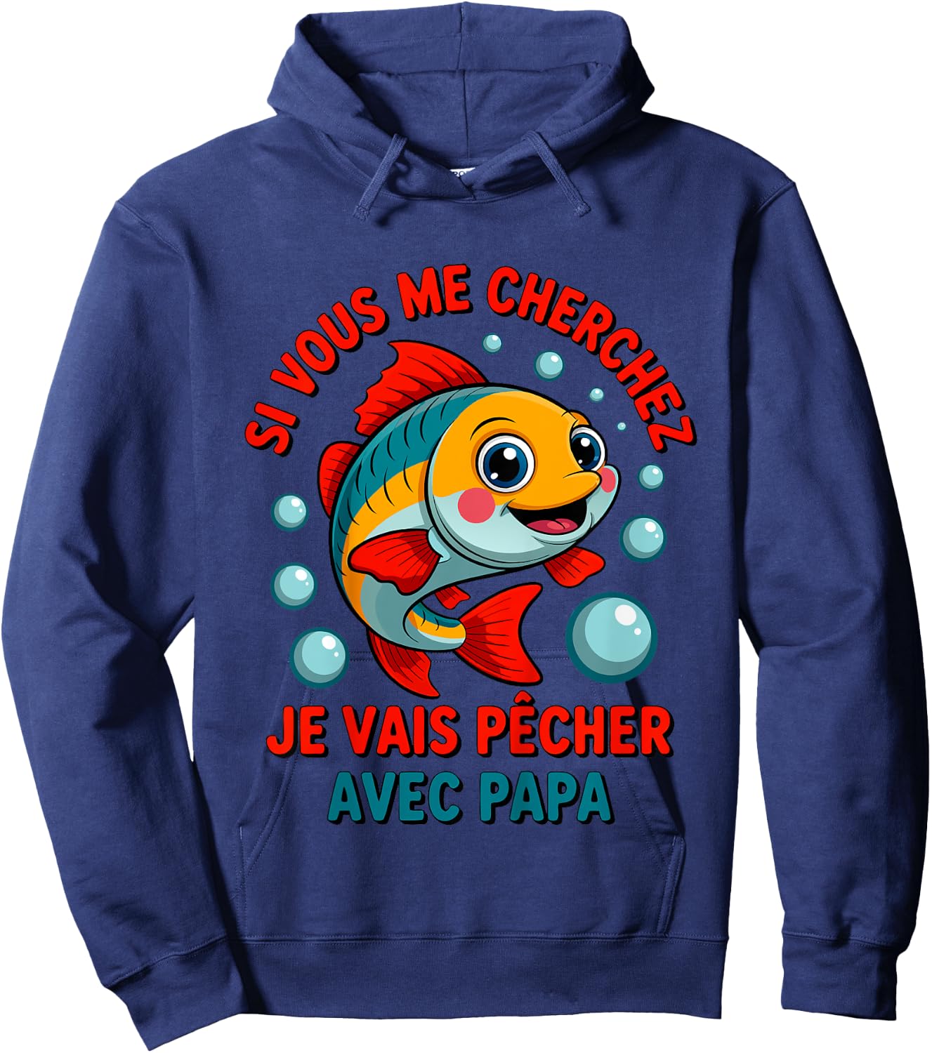 Enfant Pêche avec papa drôle de poisson qui saute Hoodie - Hoodie | Navy