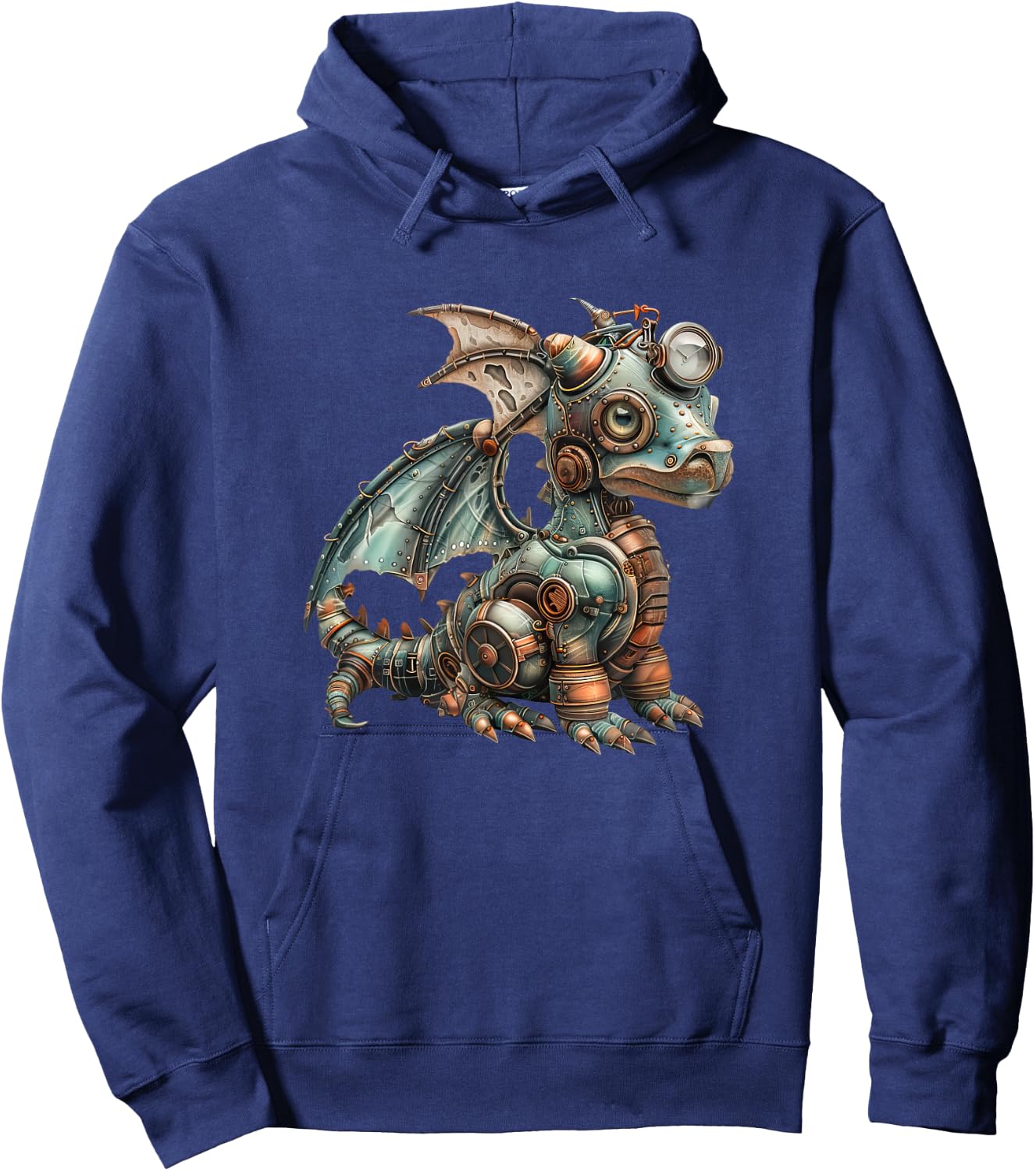 Dragon Steampunk Vintage Art Men Women Children Retro Hoodie - Hoodie | Navy