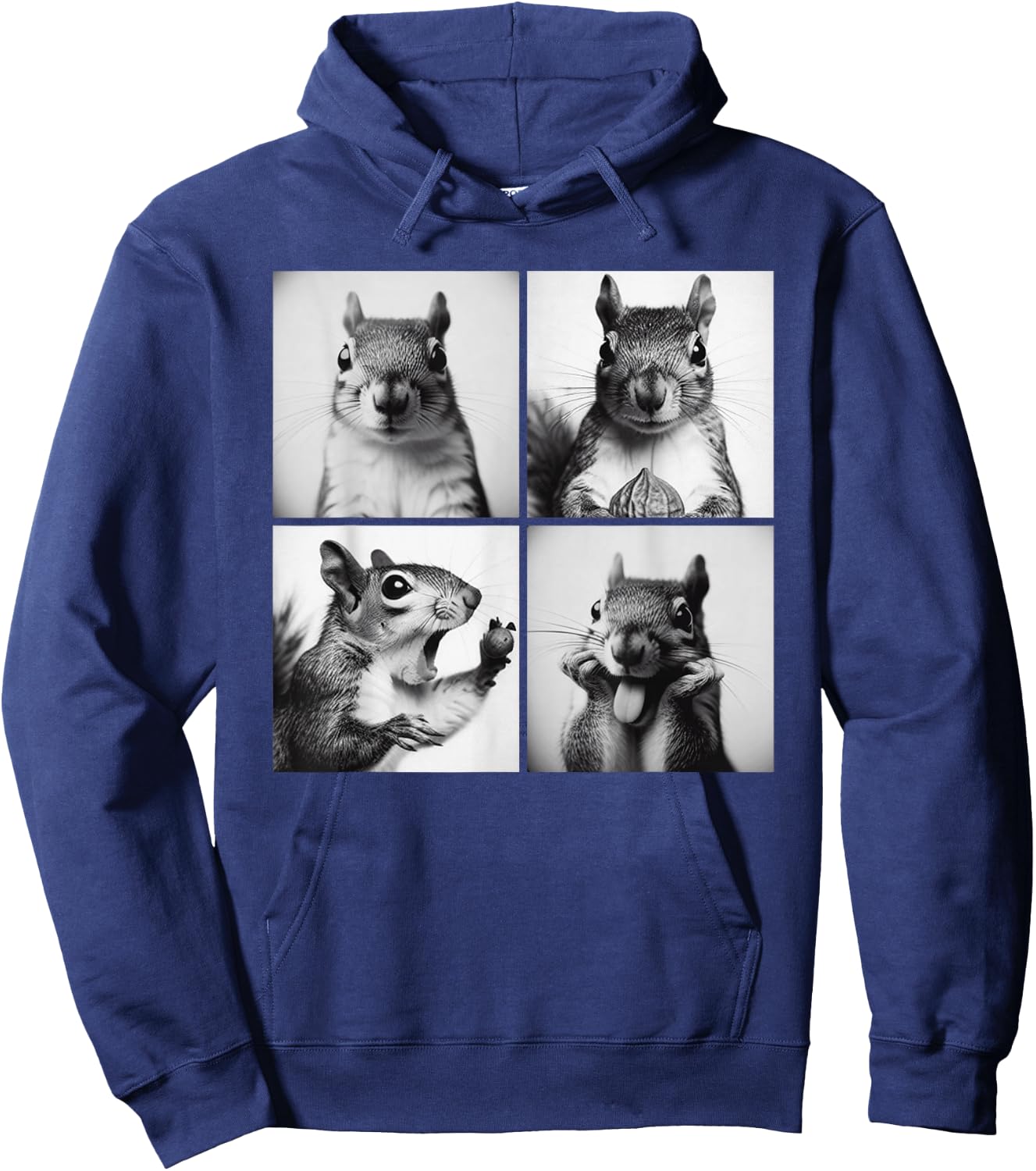 Photobooth Funny Animal Squirrel Vintage Selfie Photoshoots Hoodie - Hoodie | Navy