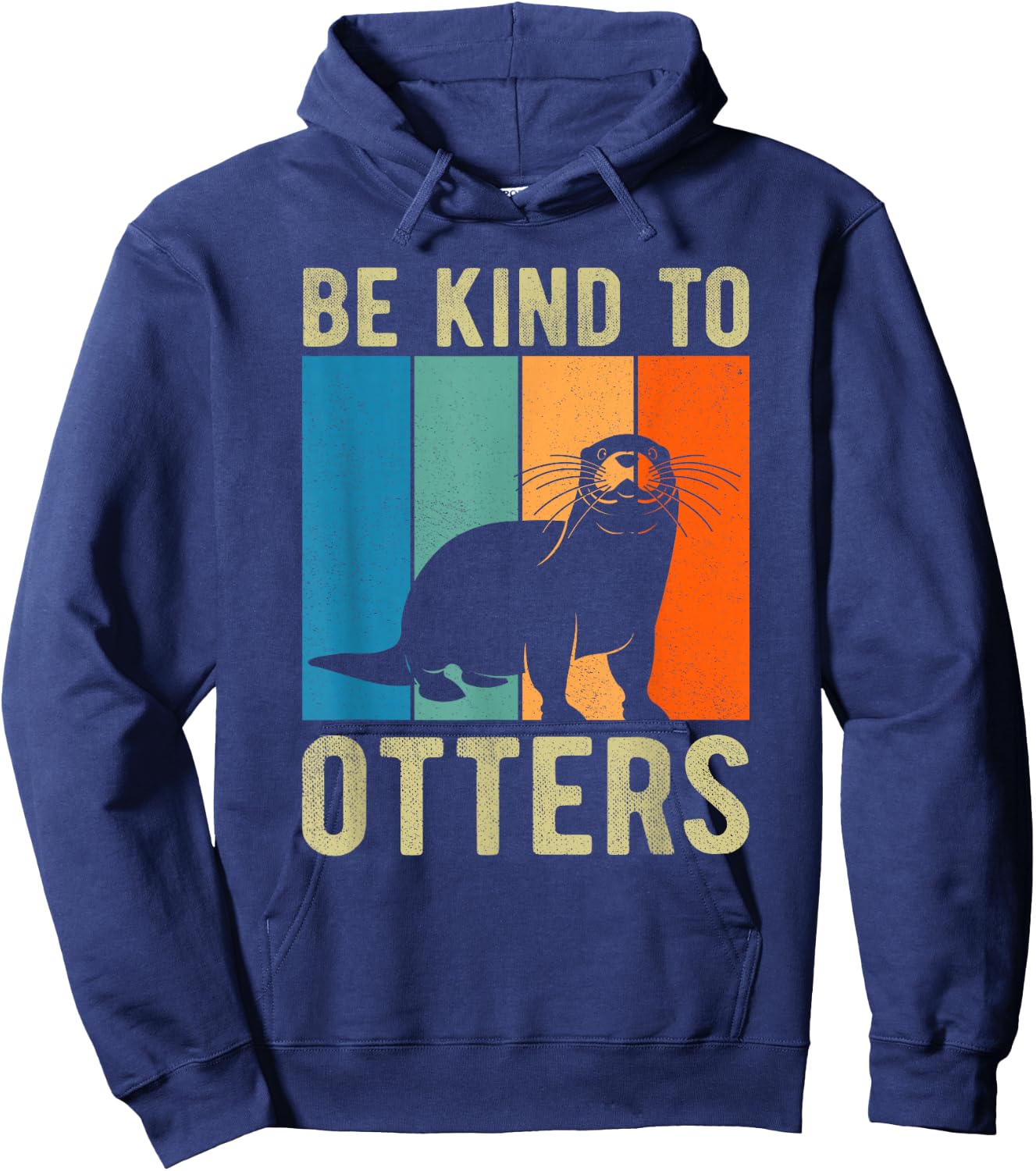 Kids Otter Pun Be Kind to Otters Be Kind to Others Hoodie - Hoodie | Navy
