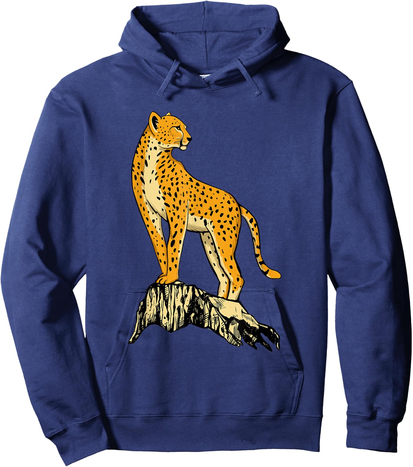 Cheetah Art Illustration - Zookeeper Wildlife Safari Animals Hoodie - Hoodie | Navy