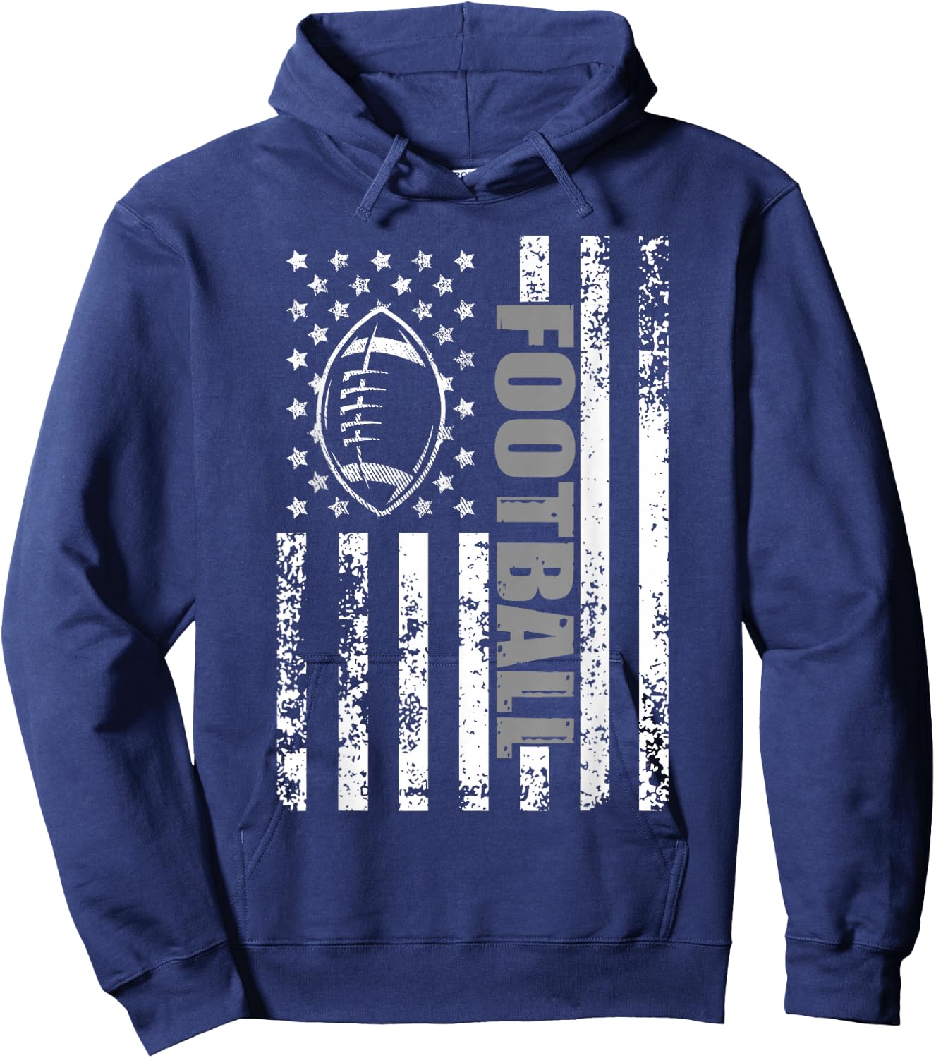 American Flag Football Patriotic Football Hoodie - Hoodie | Navy