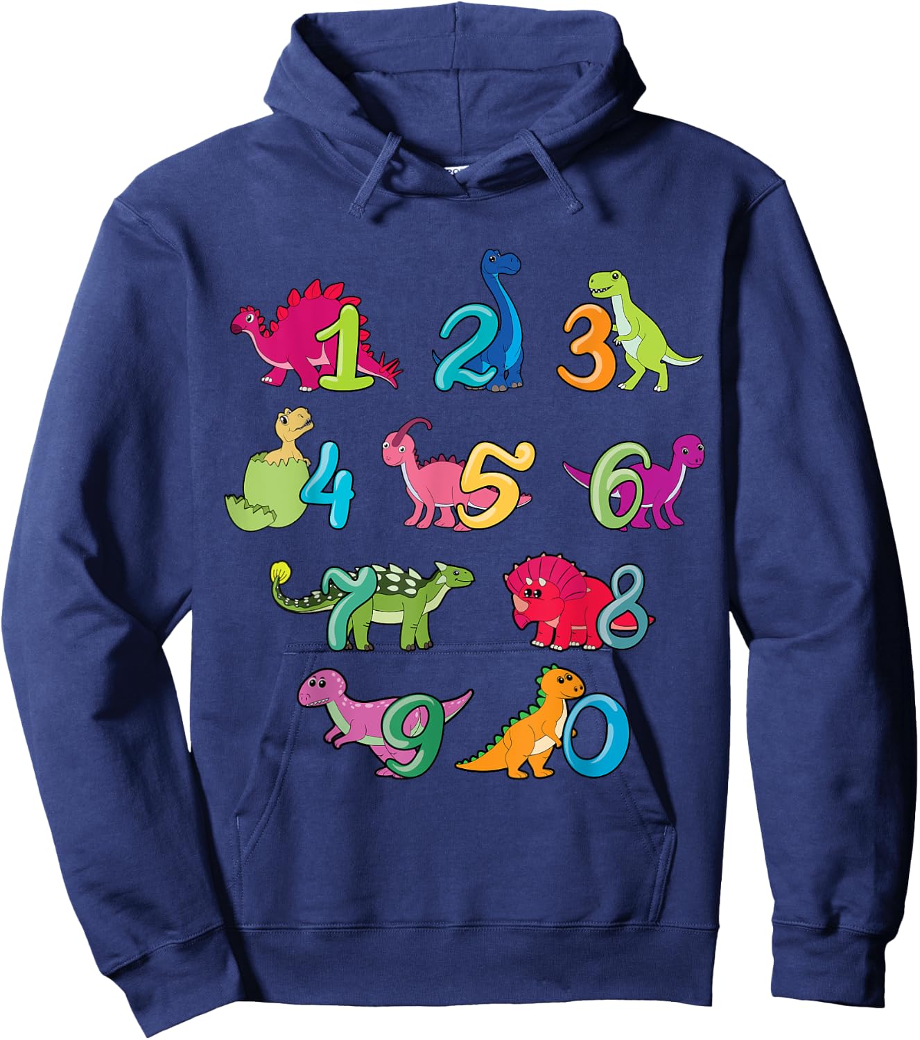 Dinosaurs Kawaii Cute Numbers Love Maths Day Numbers Day Hoodie - Hoodie | Navy