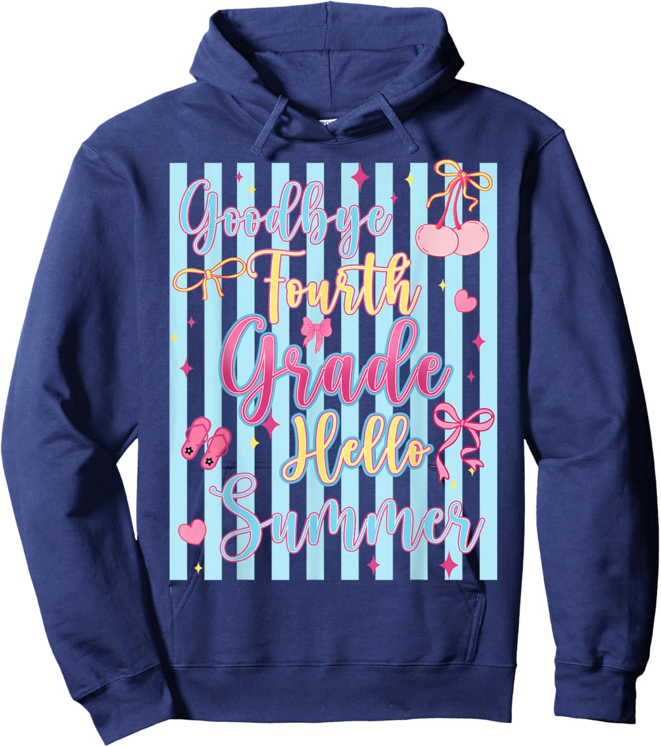 Goodbye 4th Grade Hello Summer Fourth Grade Last Day School Hoodie - Hoodie | Navy