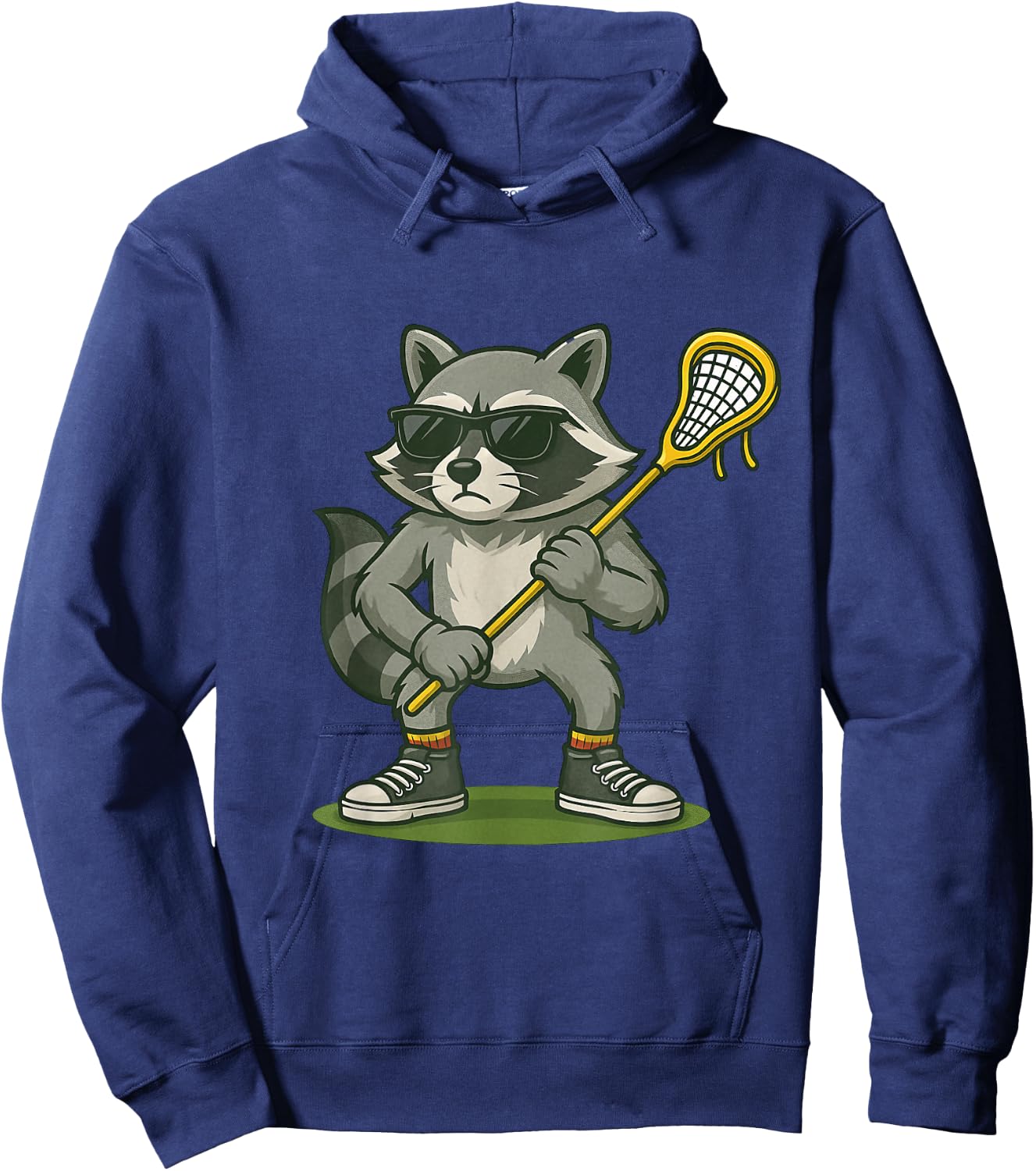 Funny Lacrosse LAX Raccoon Kids Men Women Lacrosse Player Hoodie - Hoodie | Navy