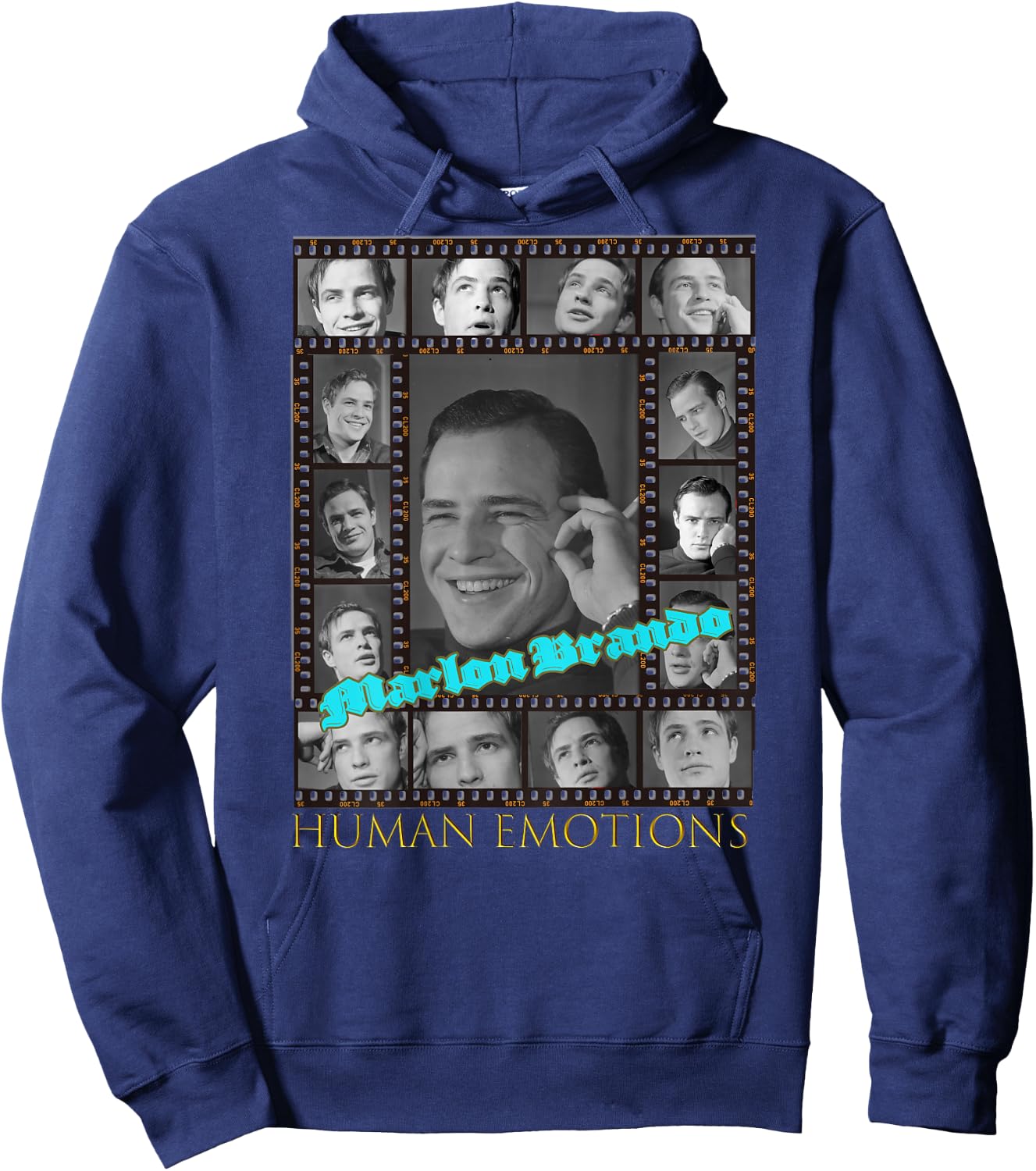 Marlon Brando_001_Back Printed Hoodie - Hoodie | Navy