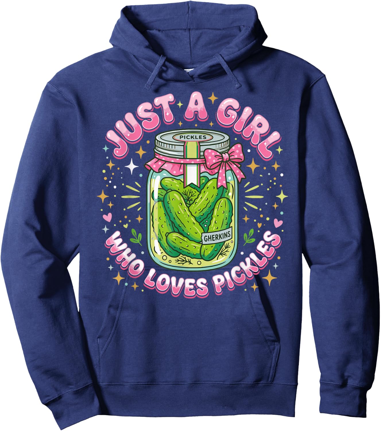 Funny Toddler Pickle Costume, Just a Girl who Loves Pickles Hoodie - Hoodie | Navy