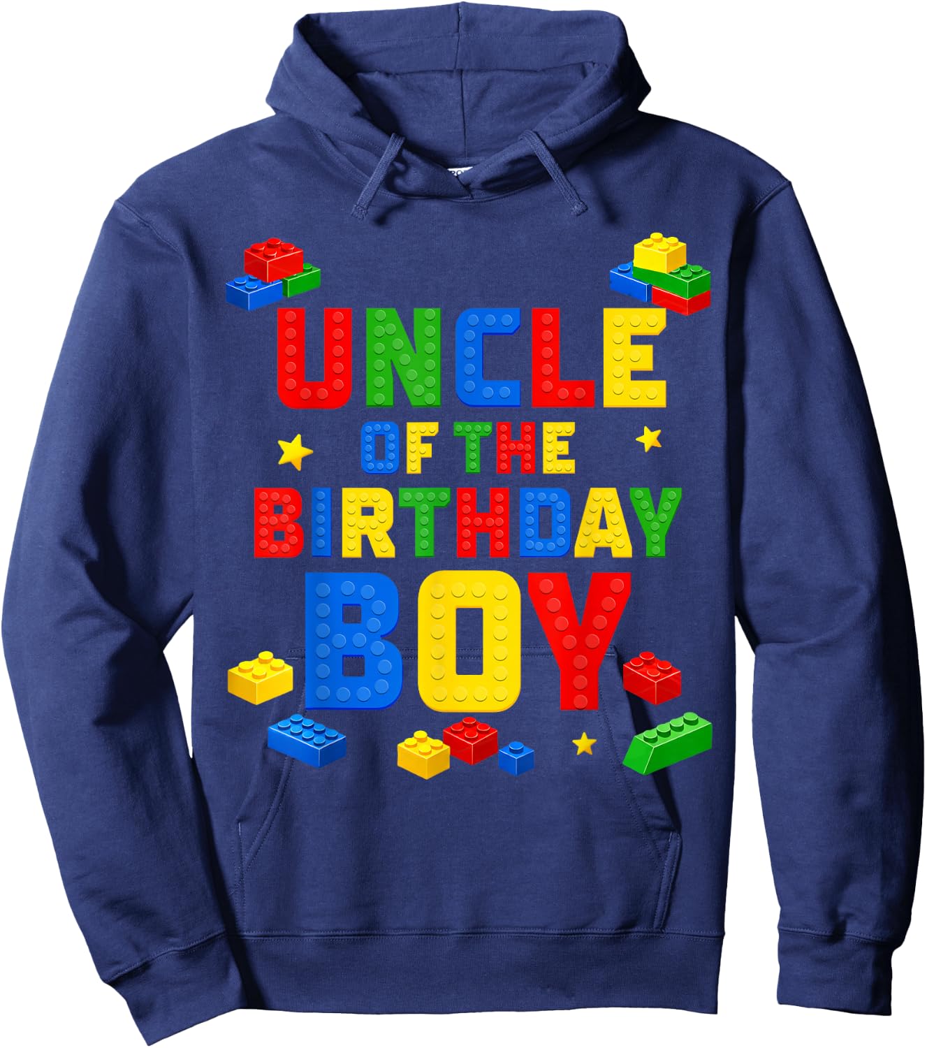 Uncle of The Birthday Boy Family Building Birthday Party Hoodie - Hoodie | Navy