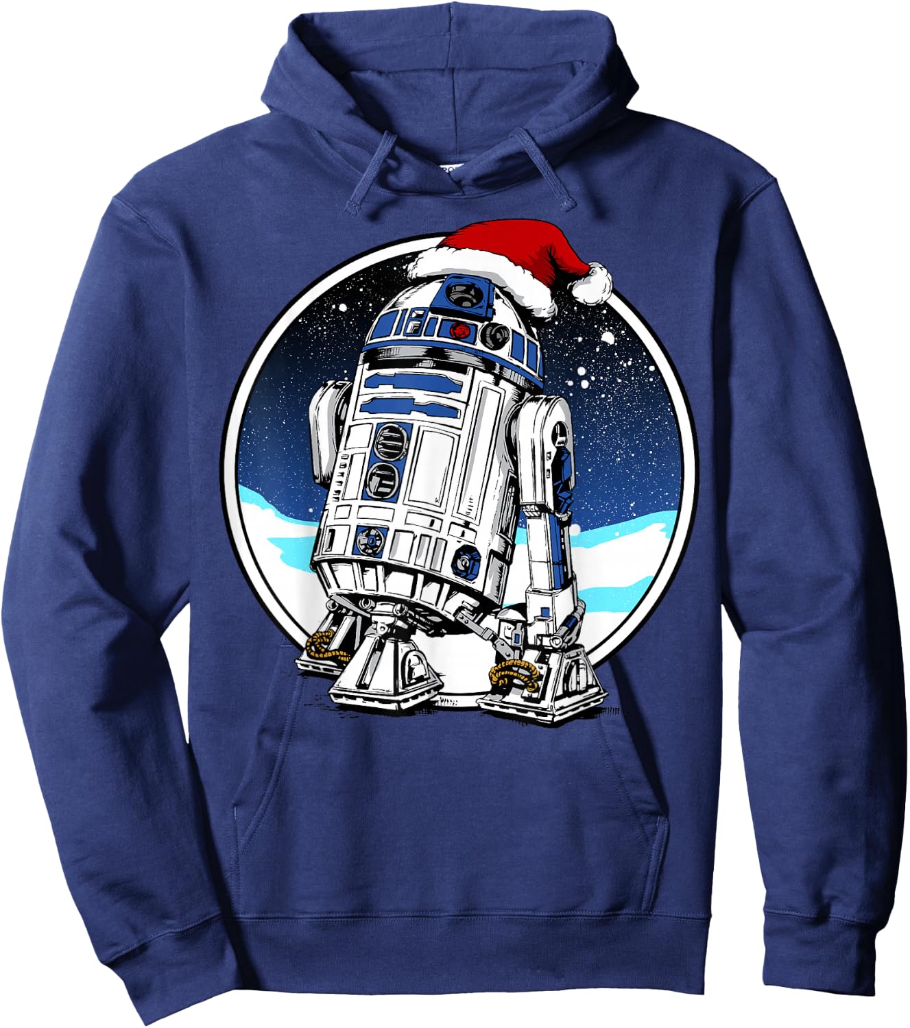 Star Wars Holiday Santa Hat Christmas R2-D2 Circle Hoodie - Hoodie | Navy
