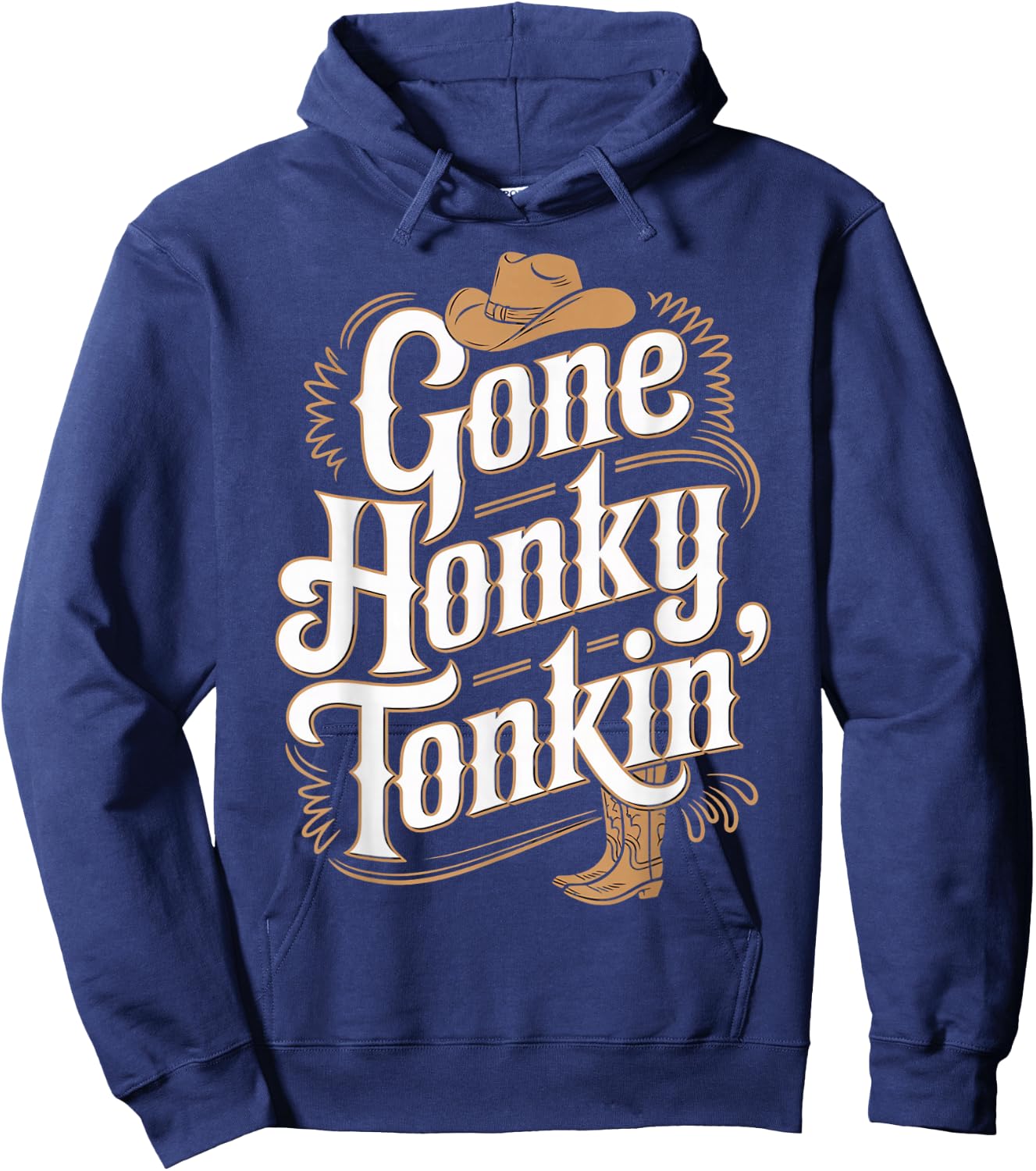 Gone Honky Tonkin Western Farm Musician Honky Tonk Hoodie - Hoodie | Navy