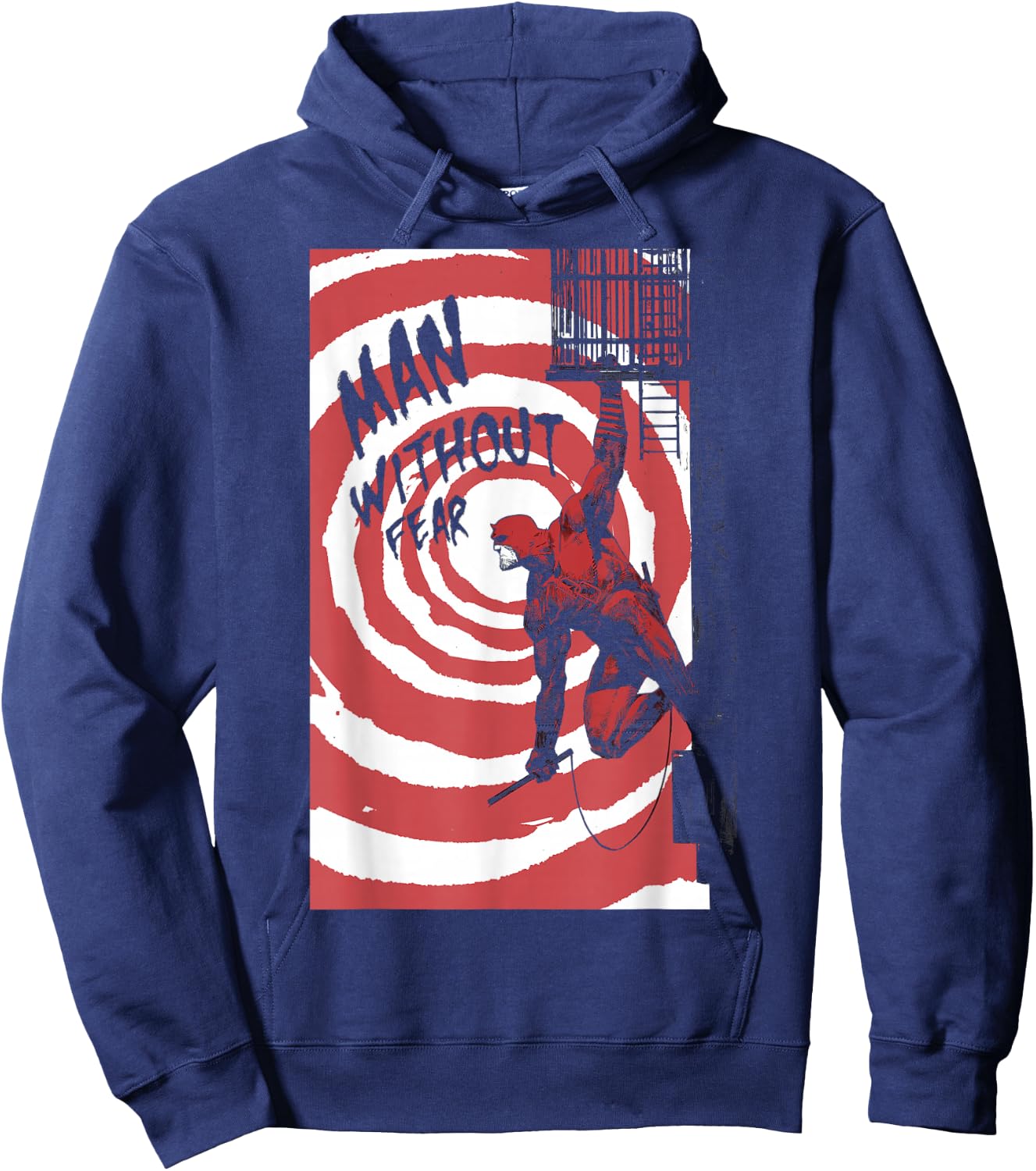 Marvel Daredevil Fire Escape Man Without Fear Variant Cover Hoodie - Hoodie | Navy