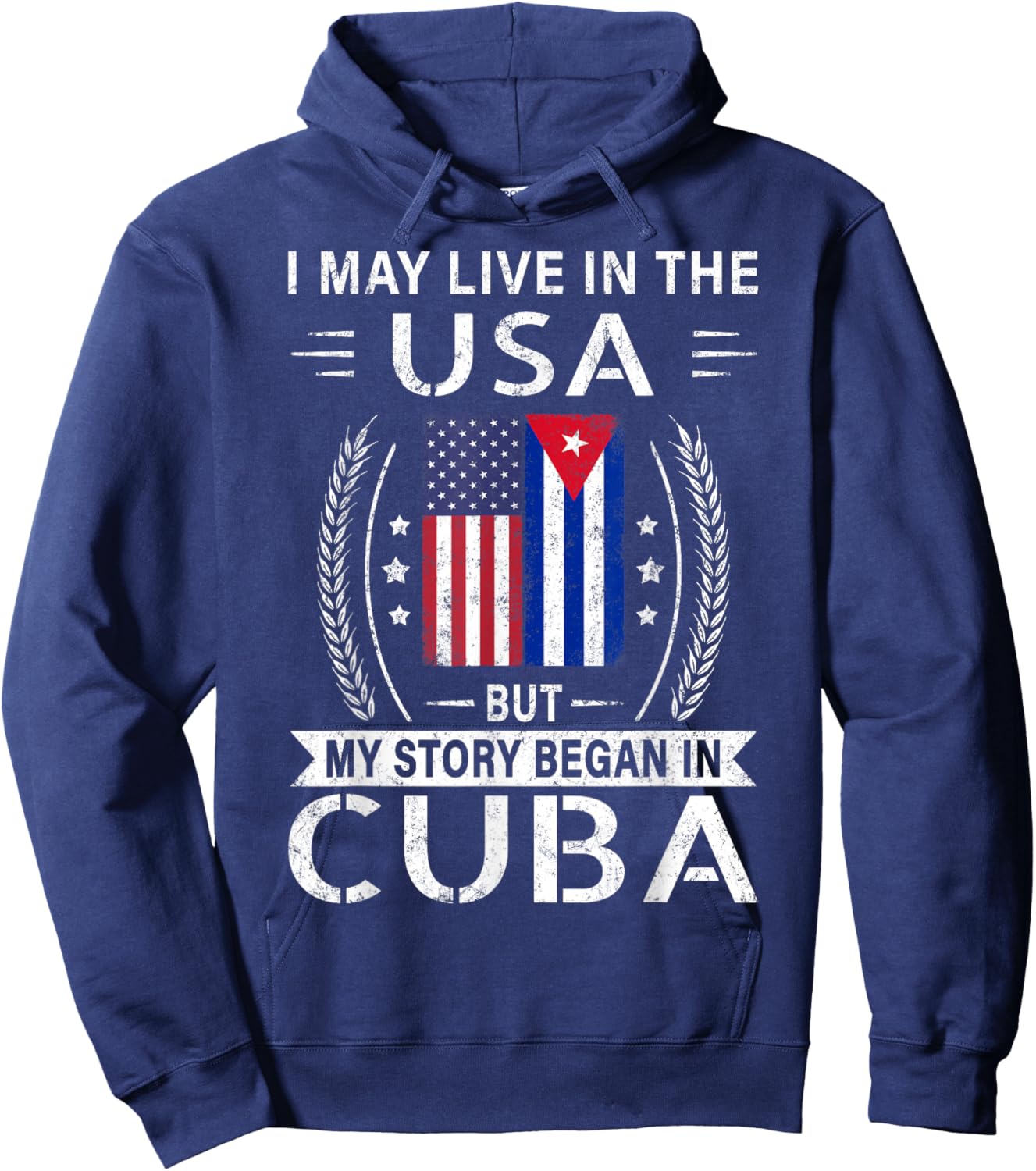 American Cuban Flag Shirt - My Story Began In Cuba Hoodie - Hoodie | Navy