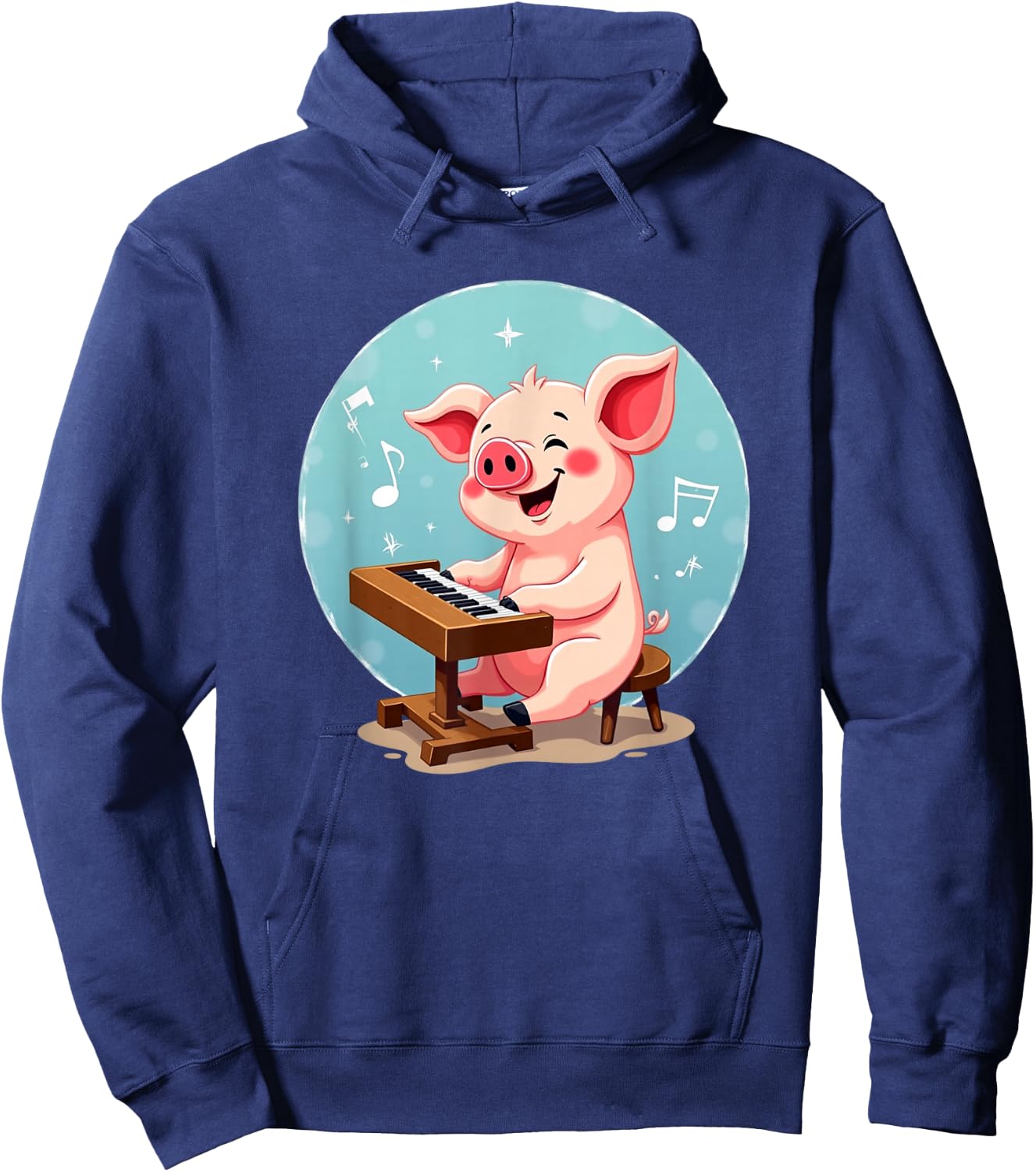 Piano Playing Pig Hoodie - Hoodie | Navy