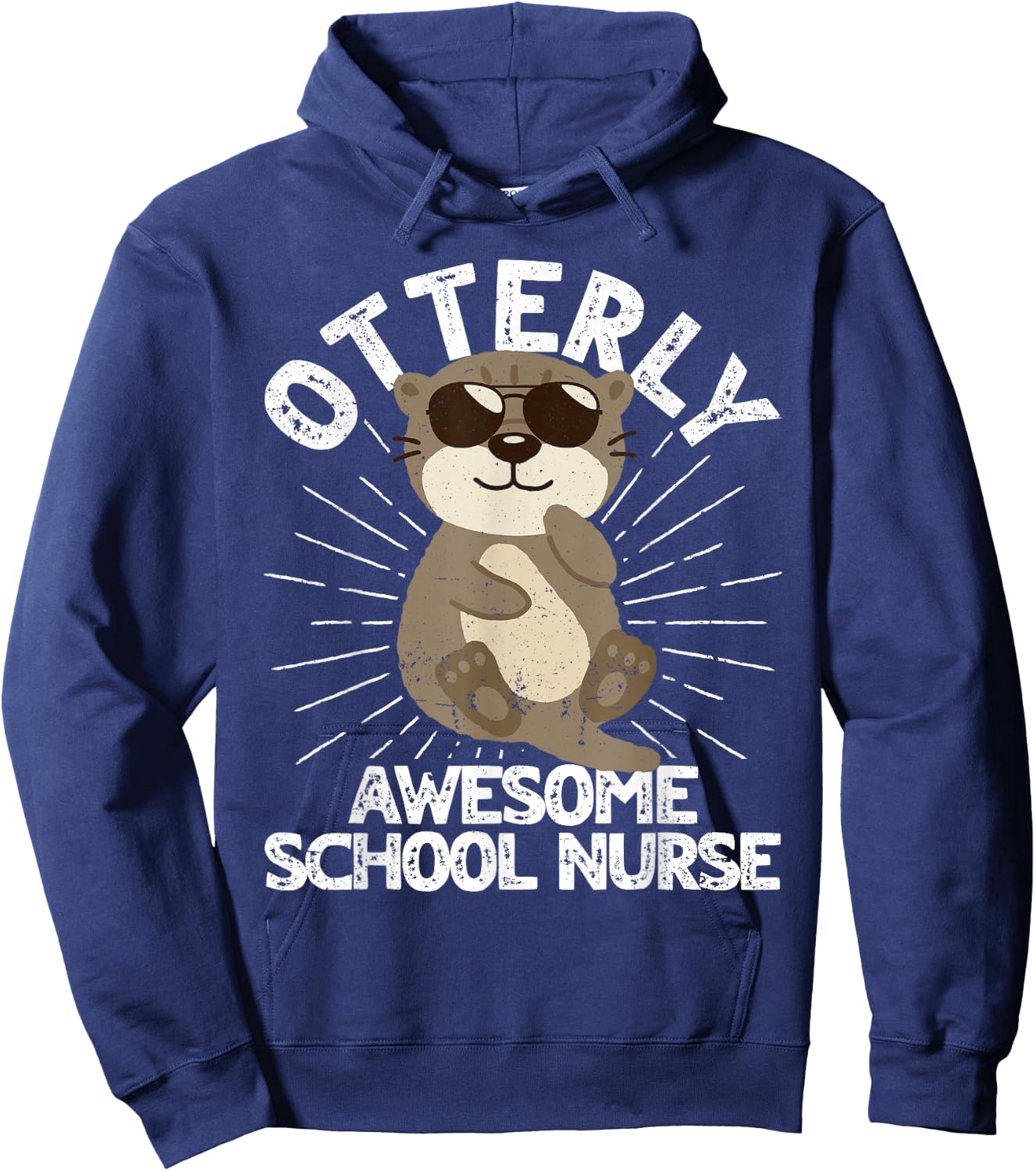 Otterly Awesome School Nurse Otter Funny School Nurse Hoodie - Hoodie | Navy