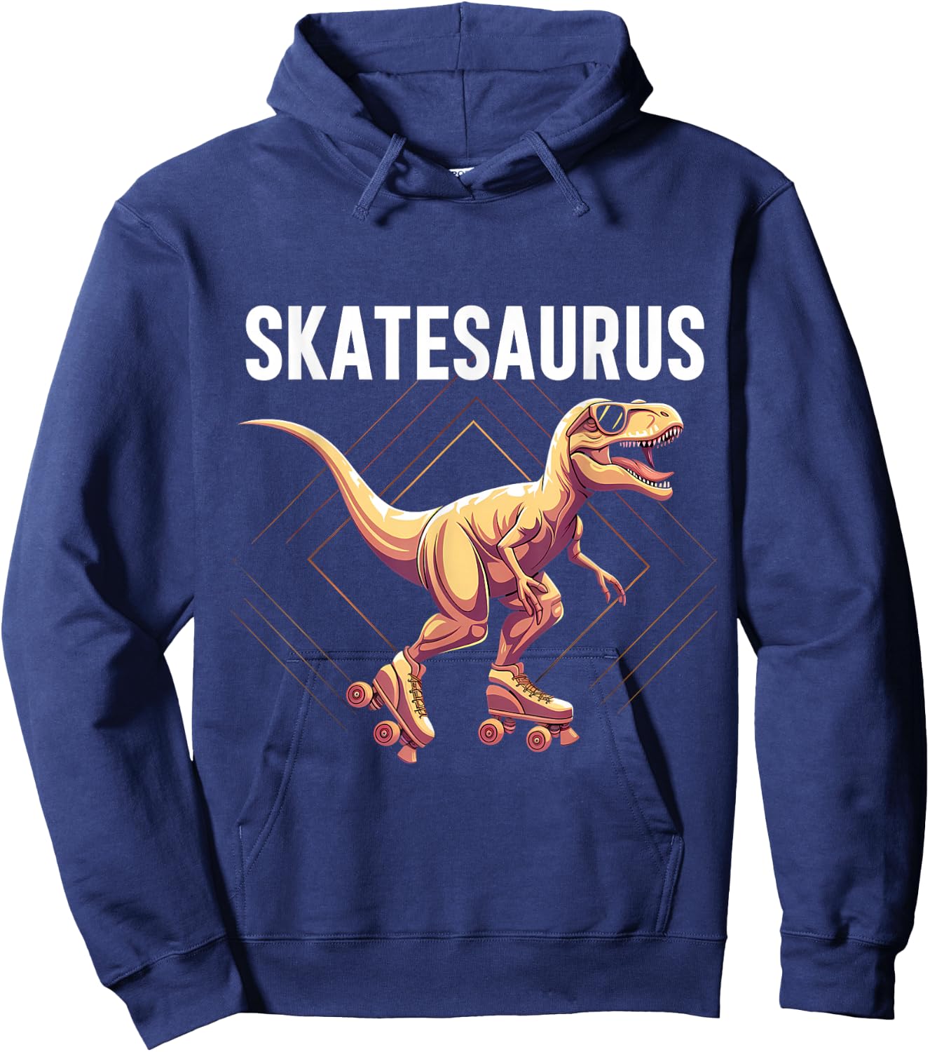 Skate Dinosaur Roller Skating T-Rex Dino Funny Roller Skater Hoodie - Hoodie | Navy
