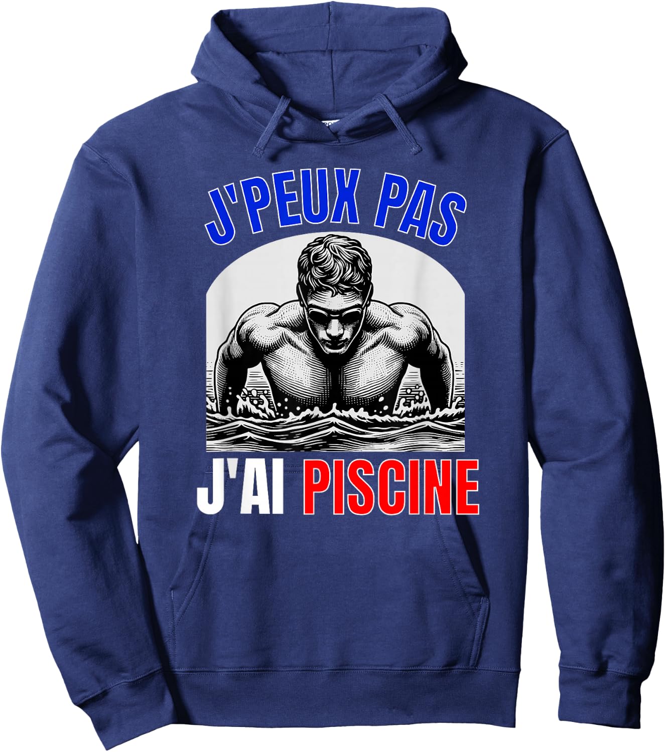 Je Peux Pas J'Ai Piscine Swimmer Swimming Competition Sport , Black, S Hoodie - Hoodie | Navy