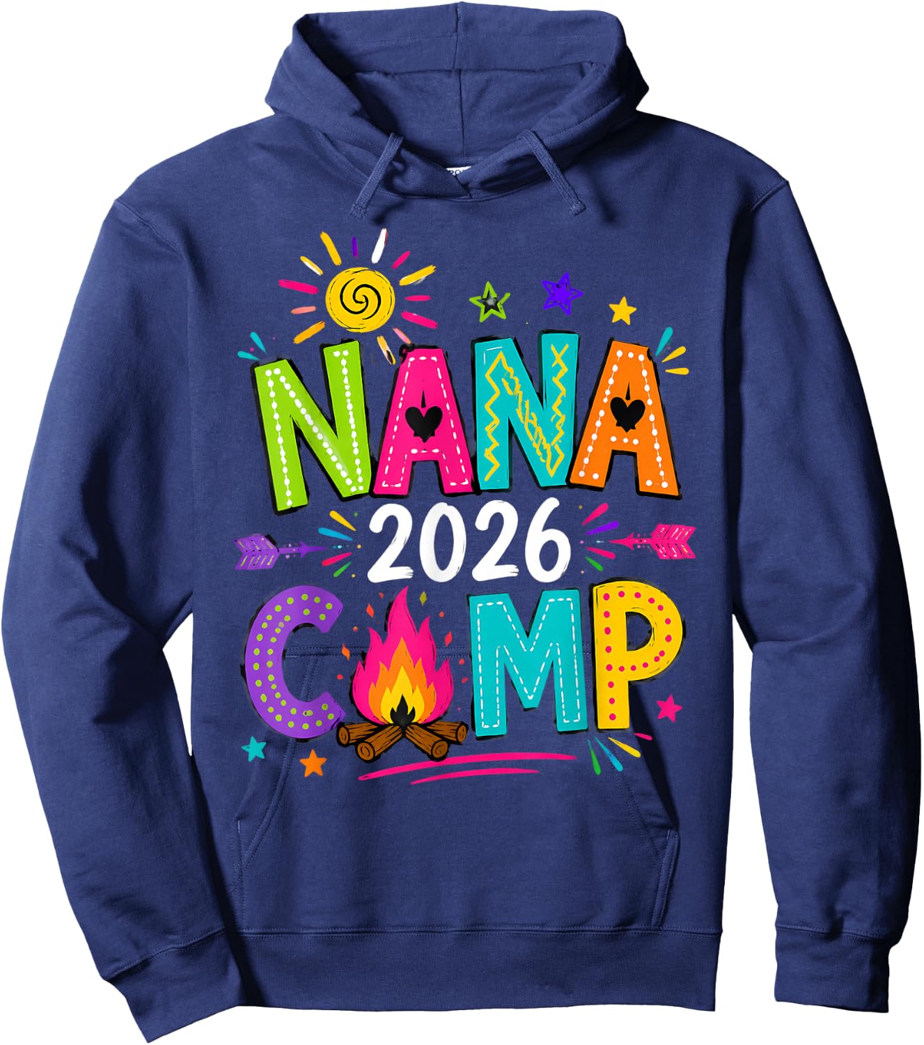 Nana Camp 2026 Family Summer Vacation Camping Crew Kids Hoodie - Hoodie | Navy
