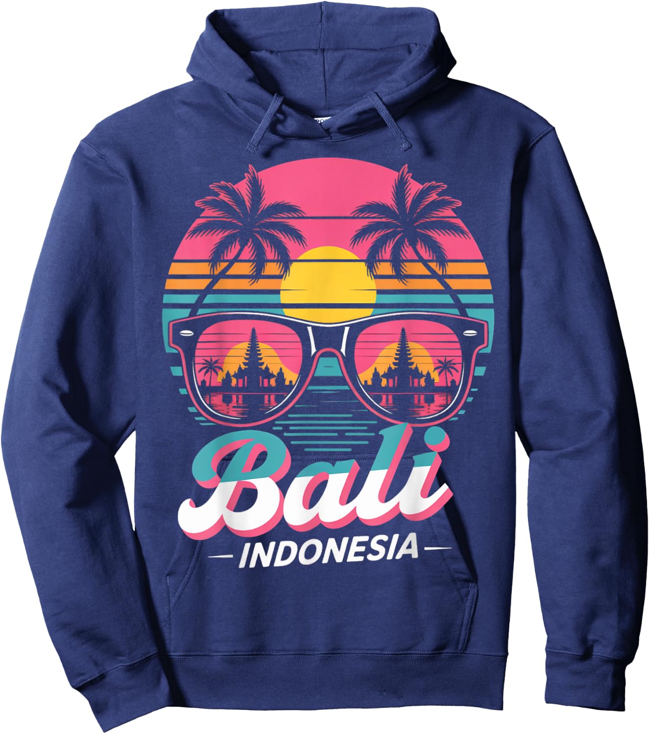 Balinese Temples Indonesian Vintage Bali Indonesia Hoodie - Hoodie | Navy