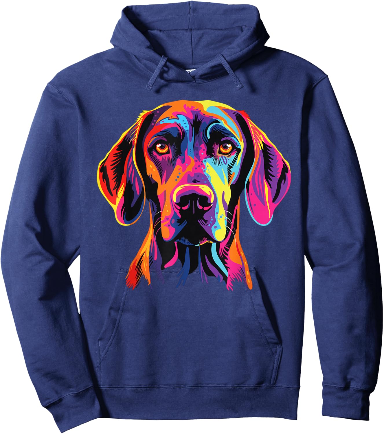 Watercolor Colorful Plott Hound Dog , Small, Black Hoodie - Hoodie | Navy