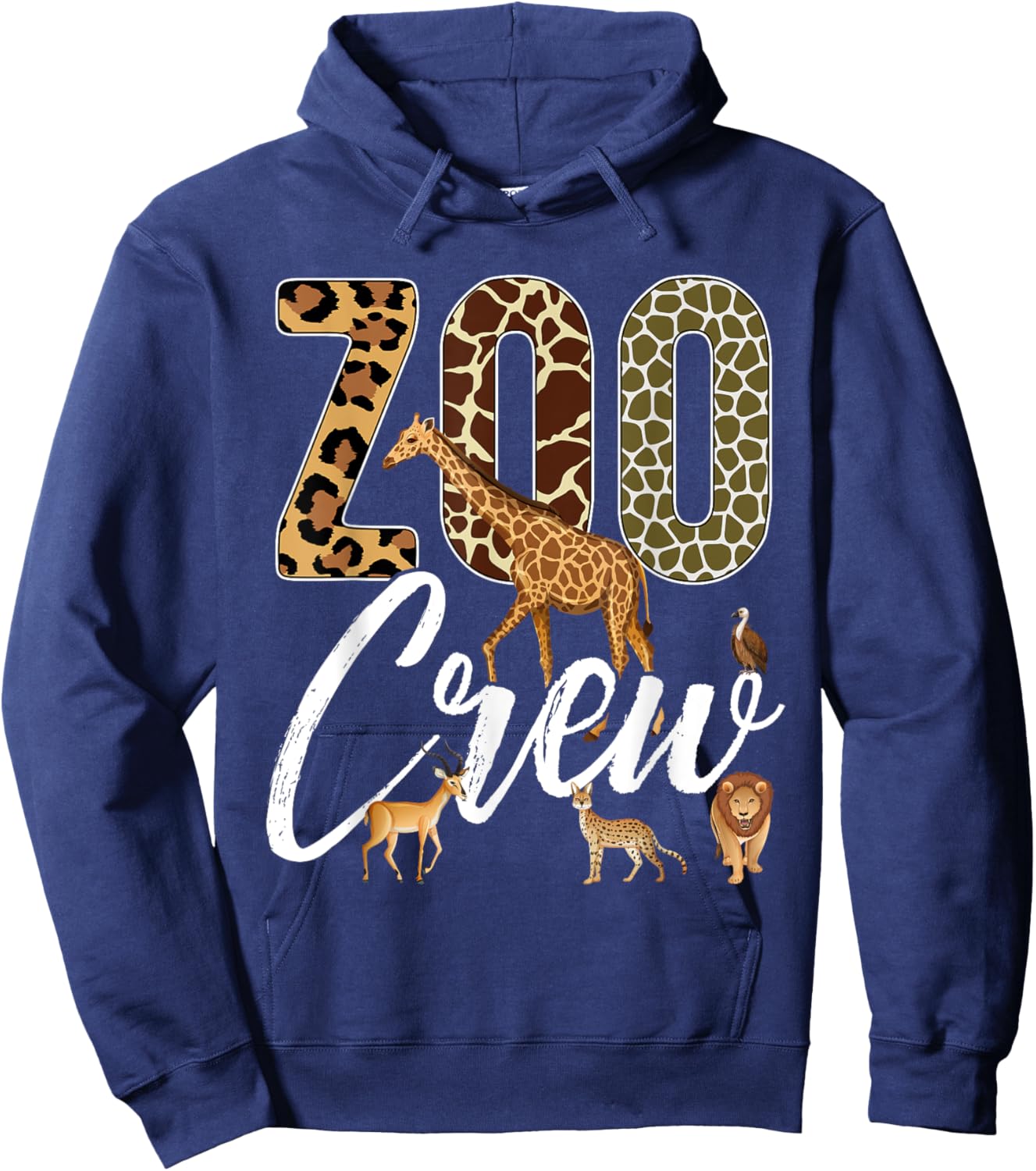 Zoo Crew Animals Safari Guide Vacation Wildlife Jungle Fan Hoodie - Hoodie | Navy