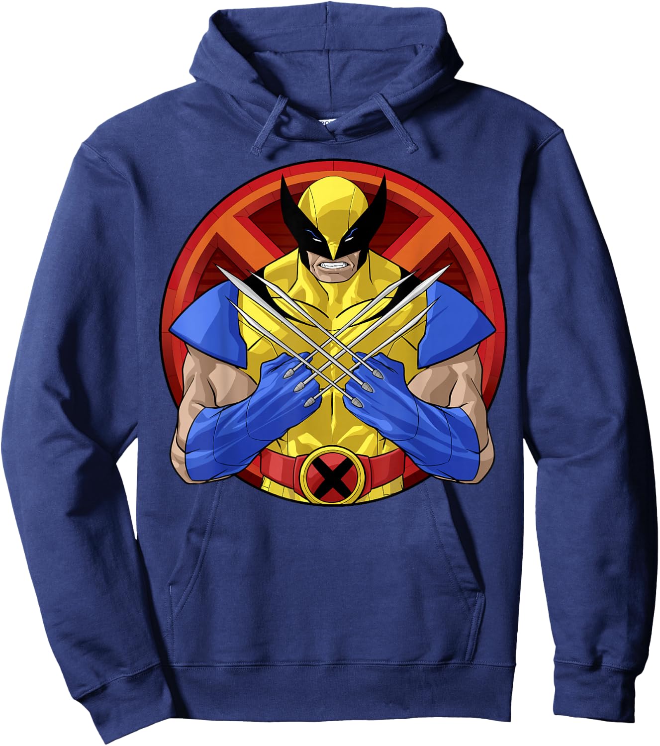 Marvel X-Men Wolverine Classic Claw Cross Portrait Hoodie - Hoodie | Navy