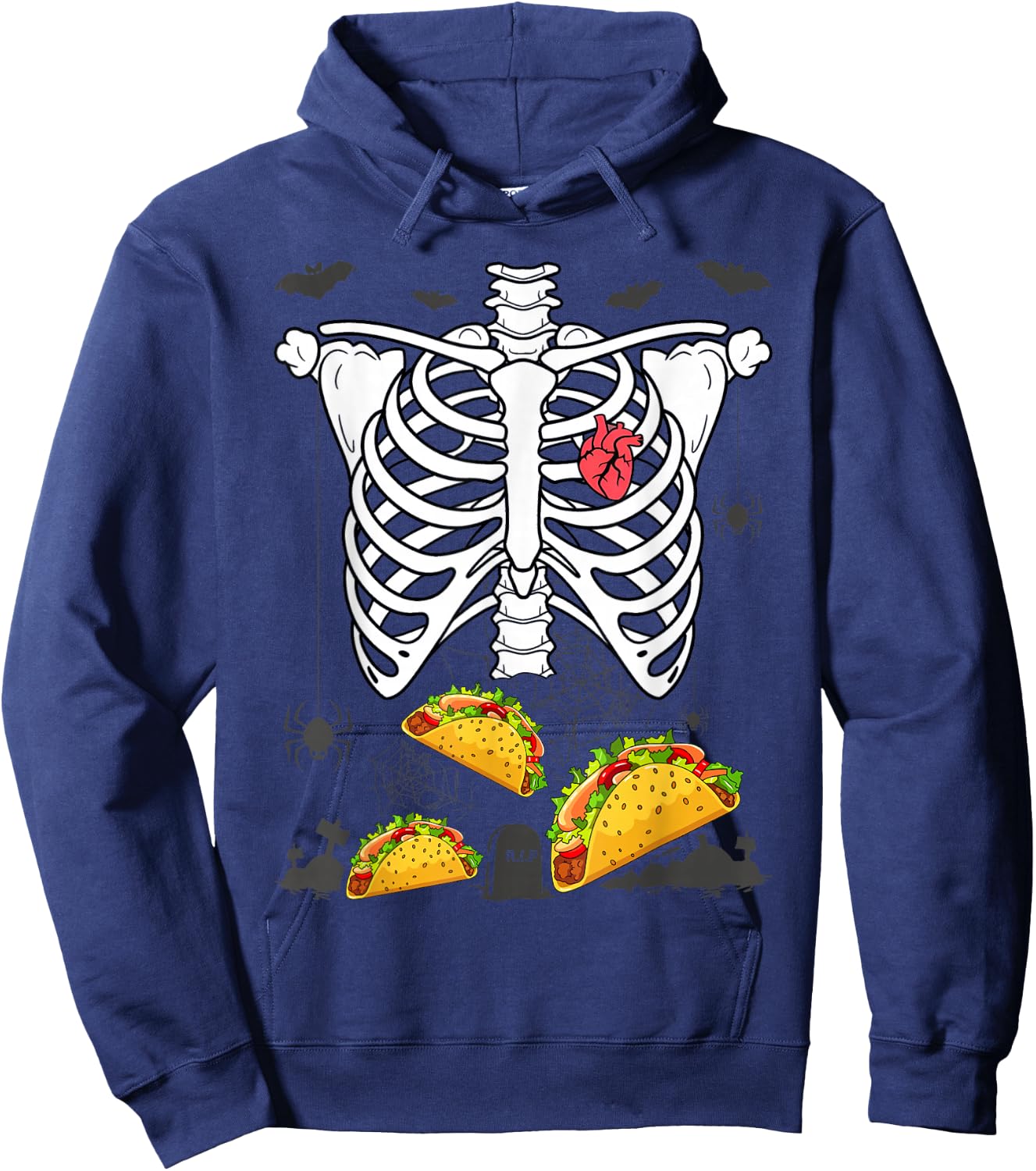 Halloween Dad Skeleton Taco Belly Funny Pregnancy Couple Men Hoodie - Hoodie | Navy