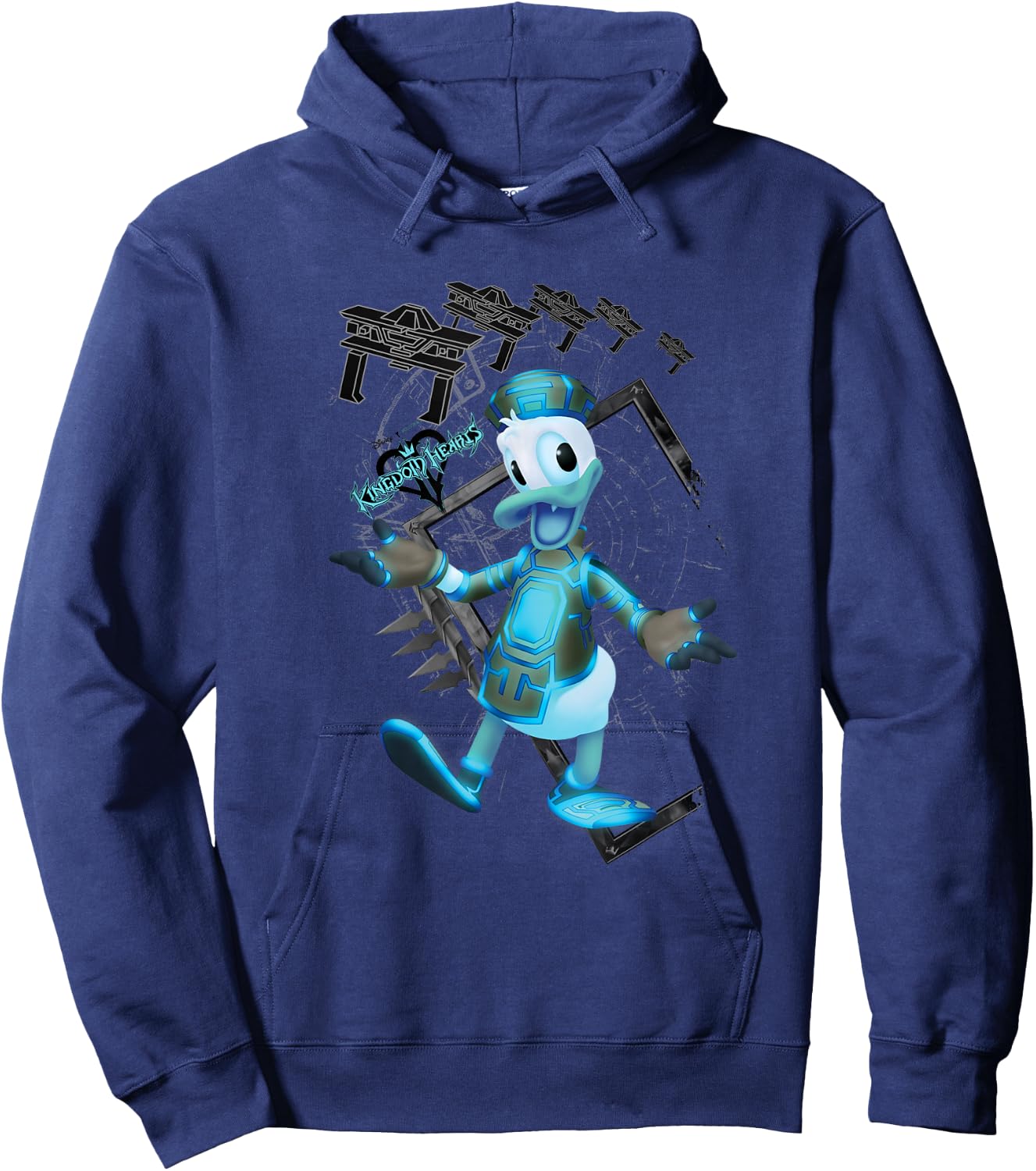 Disney Kingdom Hearts Danald Duck Tron Crossover Portrait Hoodie - Hoodie | Navy