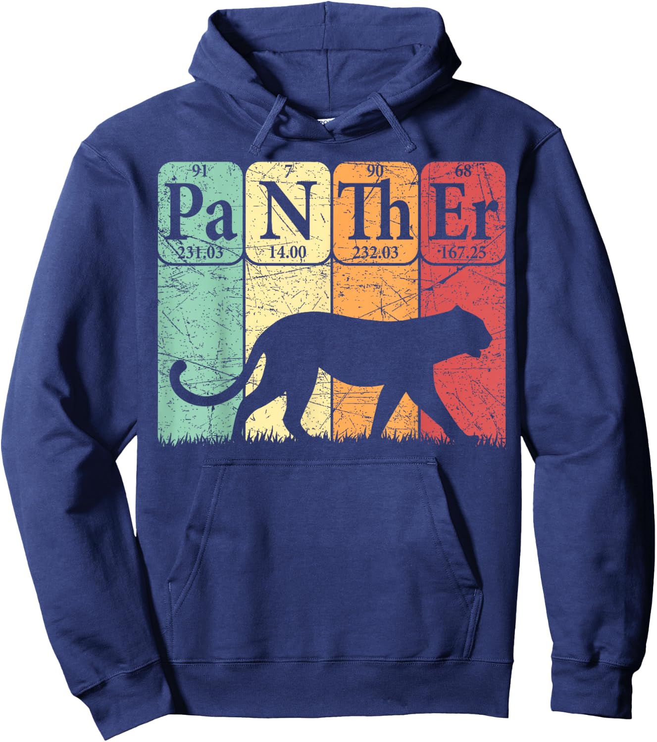 Panther Periodic Table Elements Retro Panther Nerdy Hoodie - Hoodie | Navy