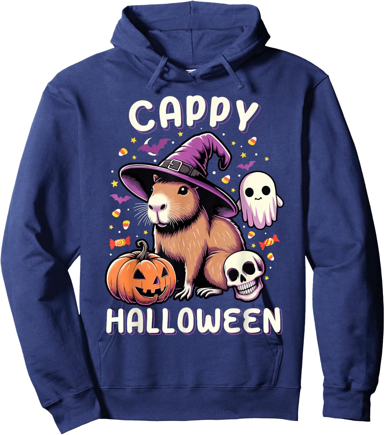 Cappy Halloween Costume Pumpkin Funny Capybara Halloween Hoodie - Hoodie | Navy