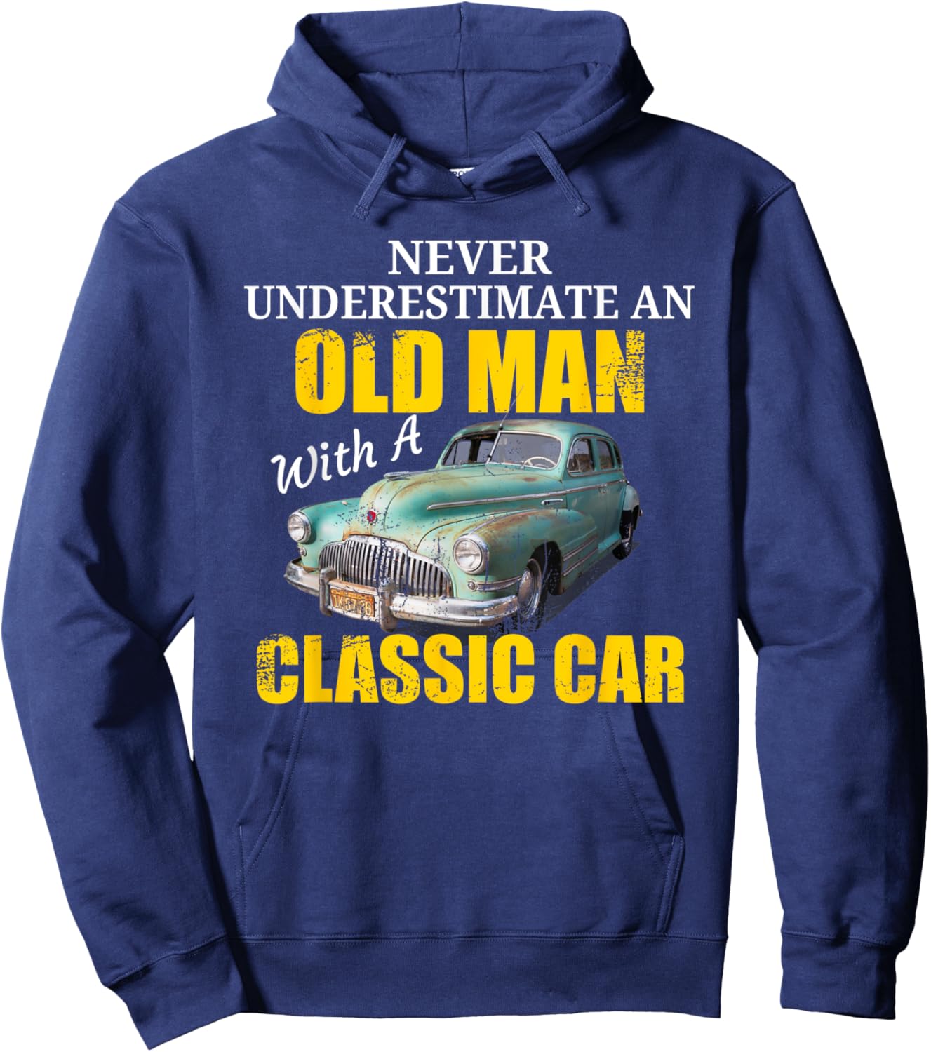 CLASSIC CAR T Shirt Old Man Vintage Car Shirts Hoodie - Hoodie | Navy
