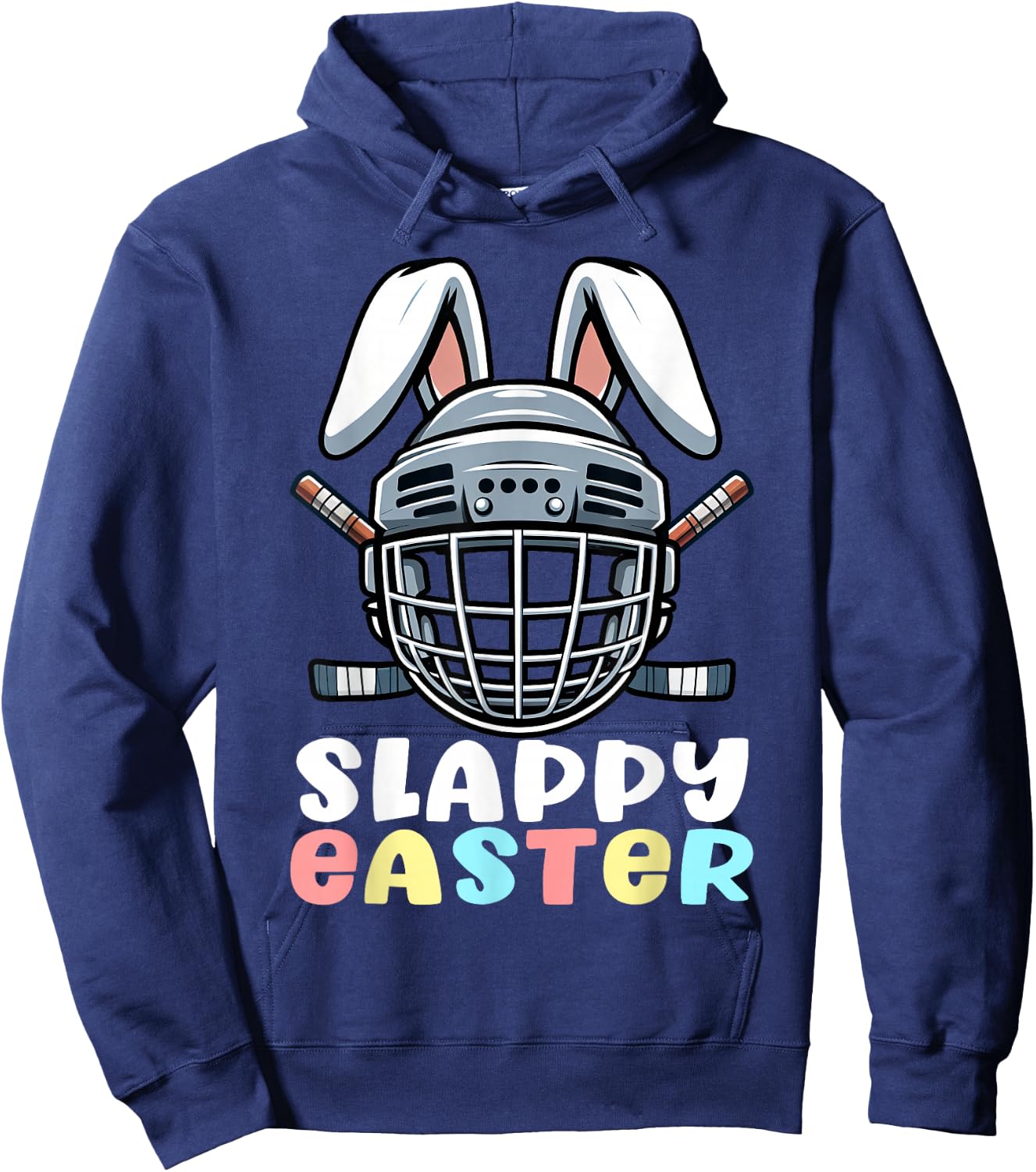 Easter Hockey Bunny Goalie Mask Easter Day Men Women Kids Hoodie - Hoodie | Navy