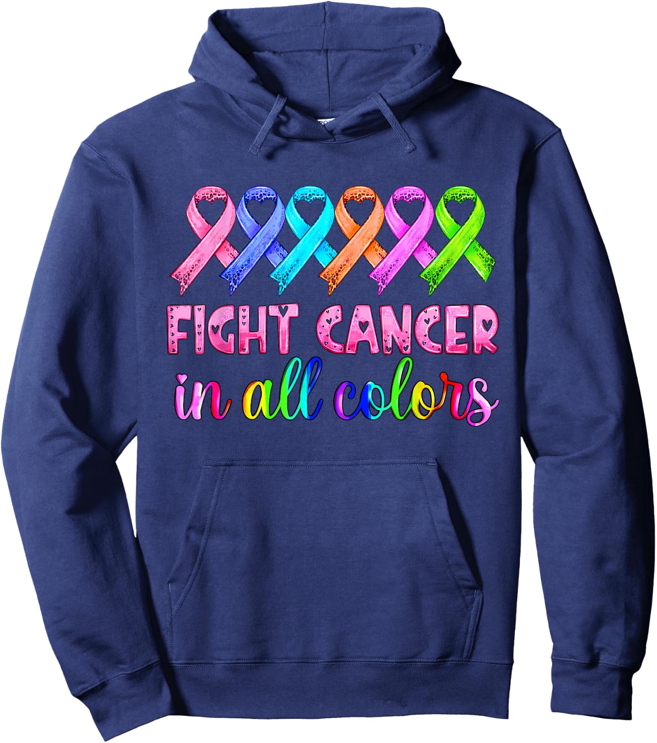 Lutte contre le cancer dans toutes les couleurs de la sensibilisation au cancer du sein Hoodie - Hoodie | Navy