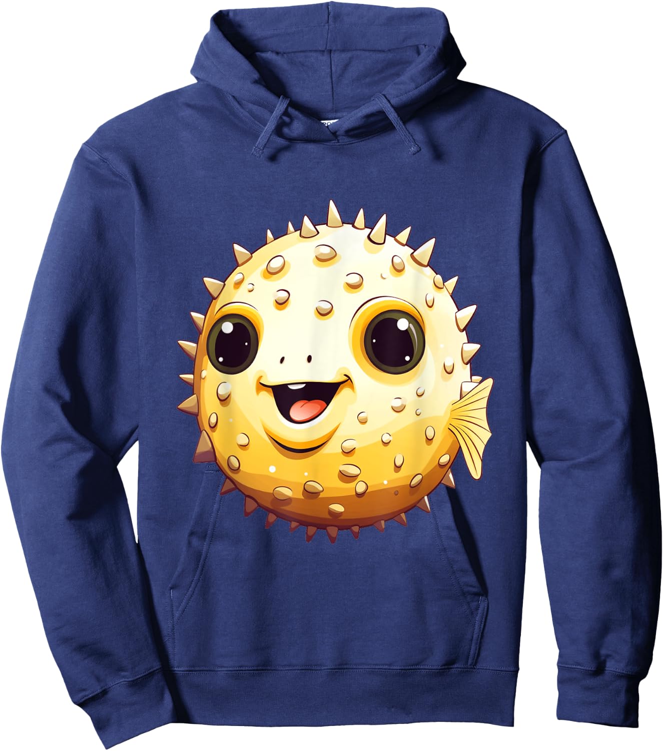 Cute Blowfish Easy Halloween Puffer Fish Costume Pufferfish Hoodie - Hoodie | Navy