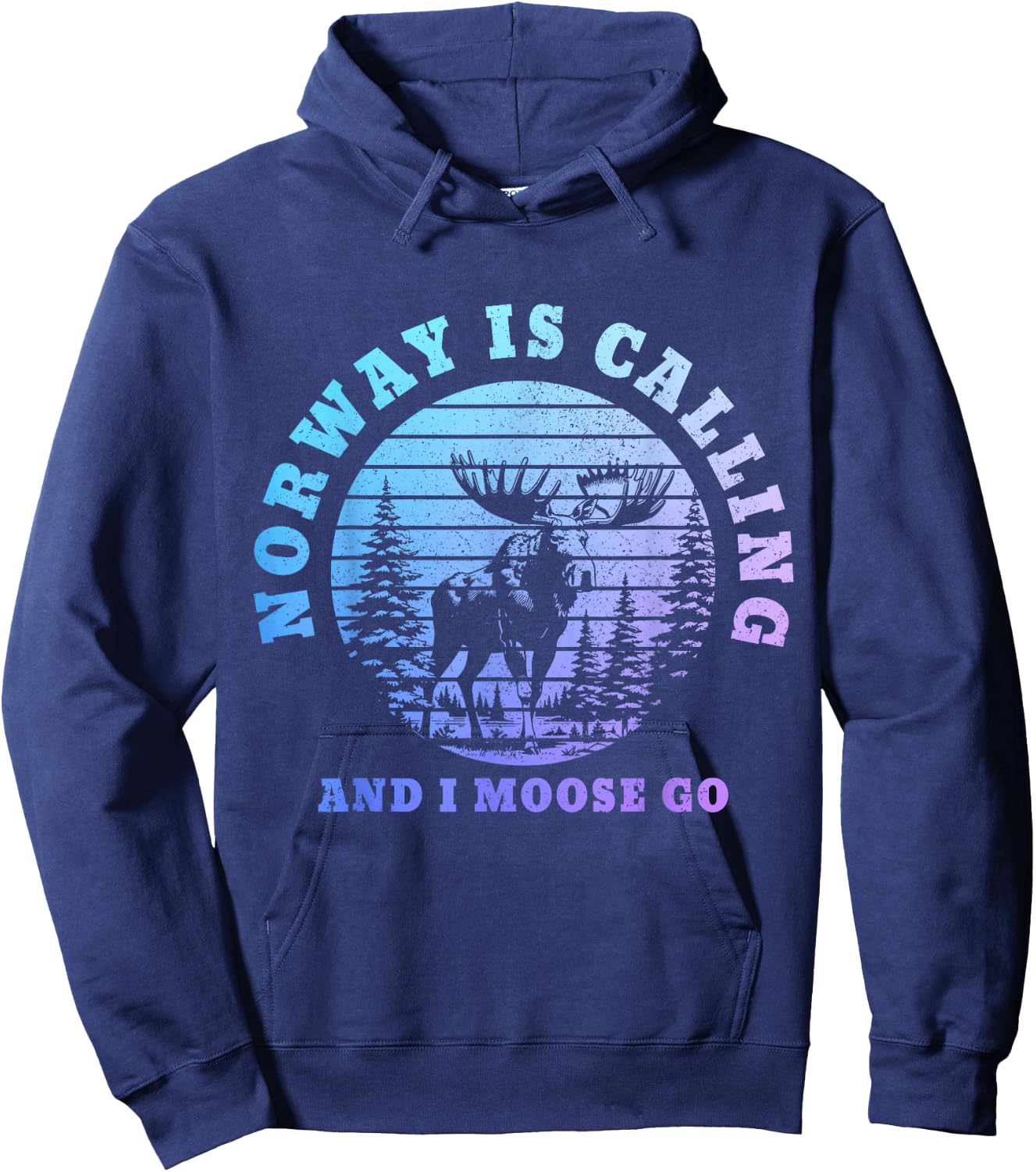 Norway is Calling I Moose Go Funny Norge Souvenir Hoodie - Hoodie | Navy