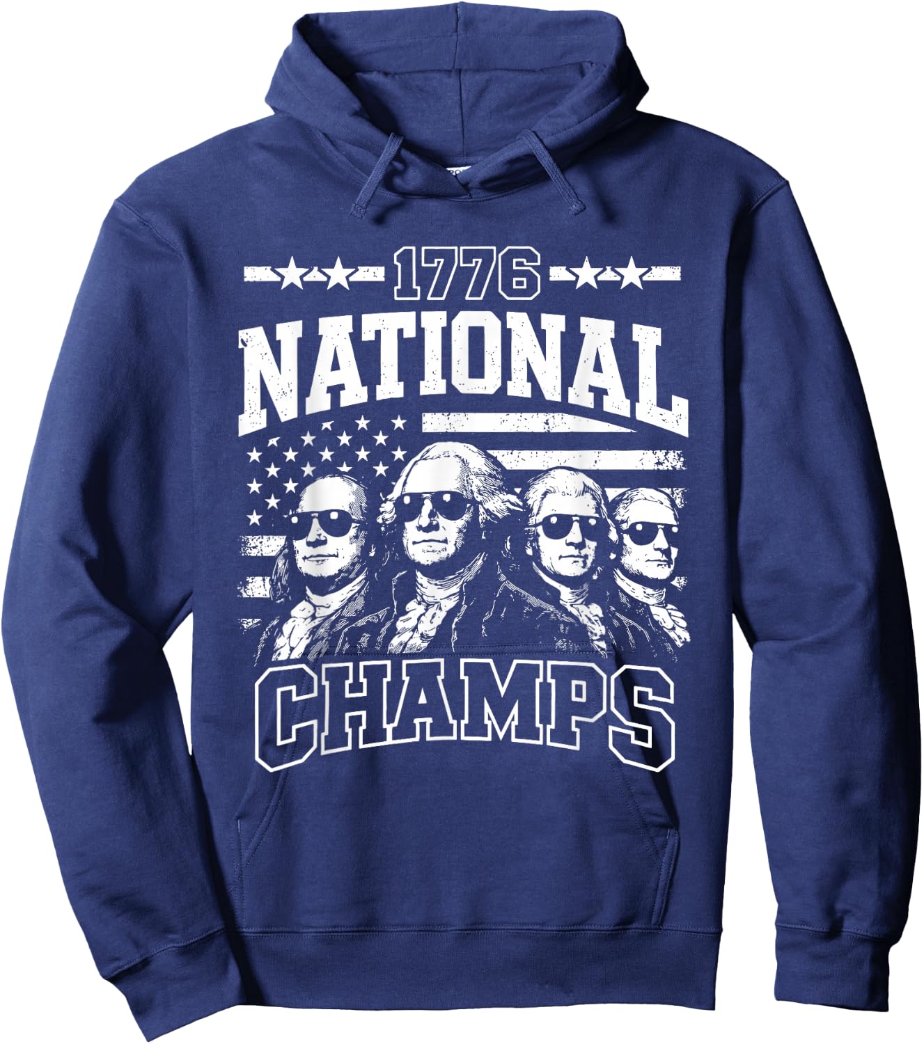 1776 National Champs Funny Patriotic America Founding Father Hoodie - Hoodie | Navy