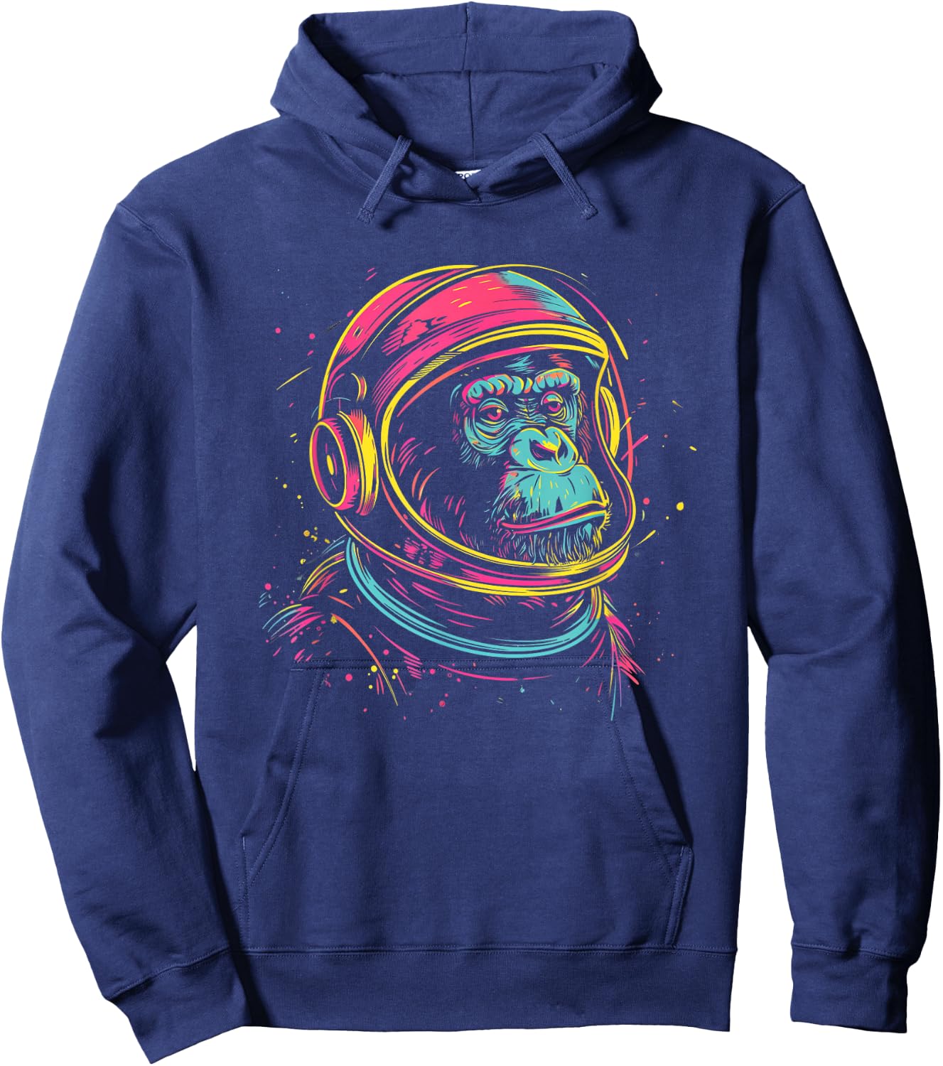 Astronaut Chimp Monkey, Spaceman Chimp Neon design Hoodie - Hoodie | Navy