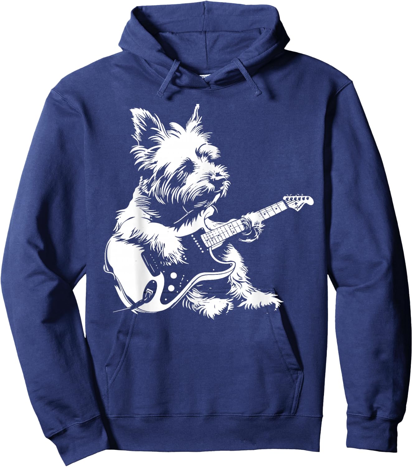 Dog Guitarist Guitar - Westie Dad Mom Hoodie - Hoodie | Navy