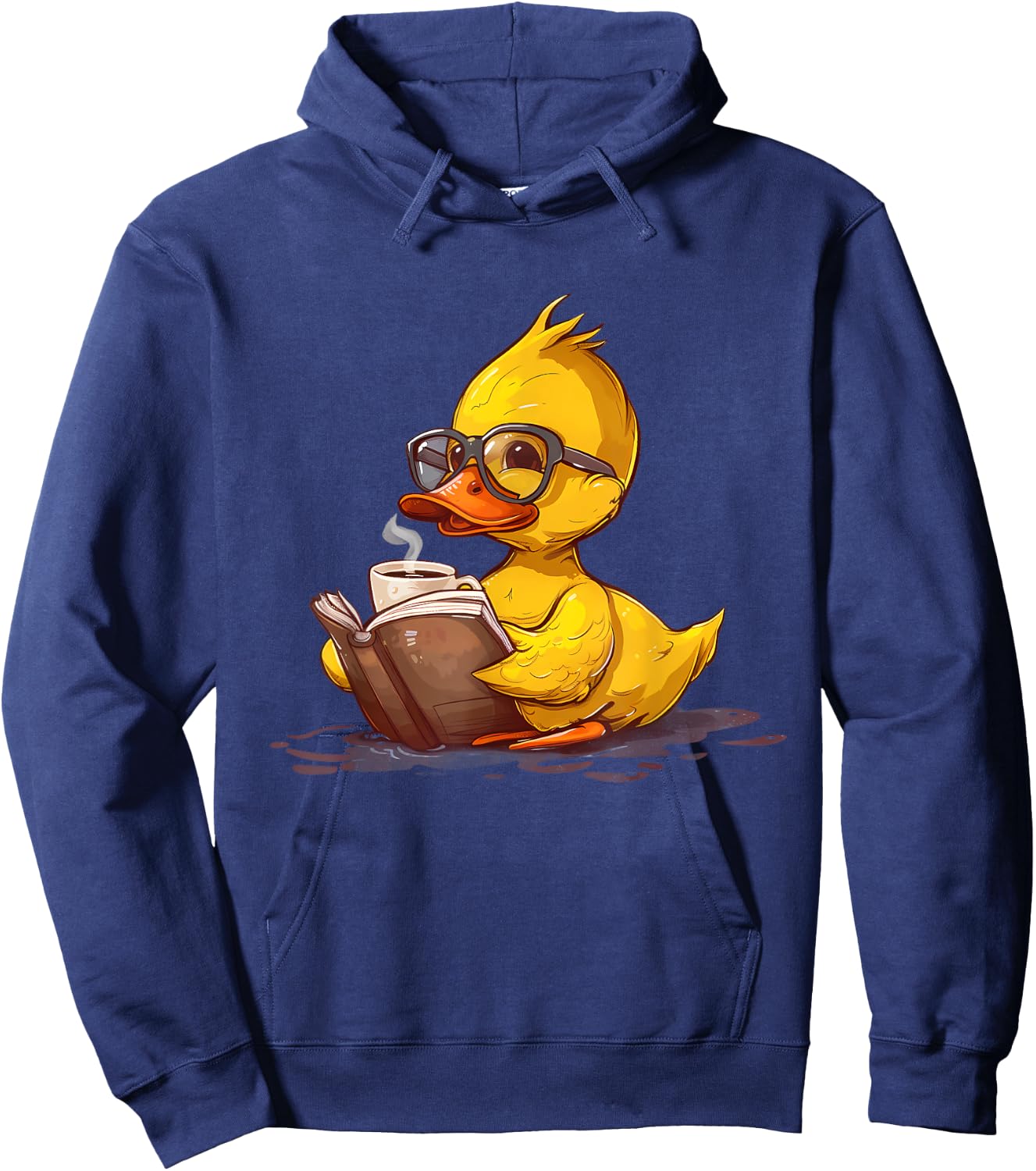 Rubber Duck Reading Book Coffee Lover Reader Rubber Duckie Hoodie - Hoodie | Navy