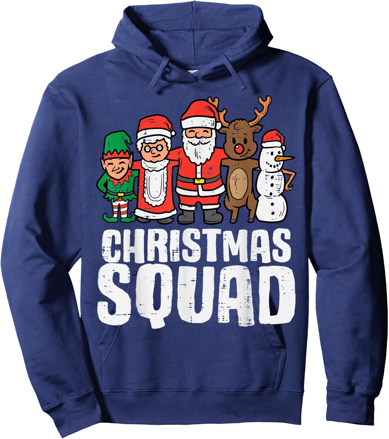 Christmas Squad Santa Elf Xmas Family Kids Boys Hoodie - Hoodie | Navy