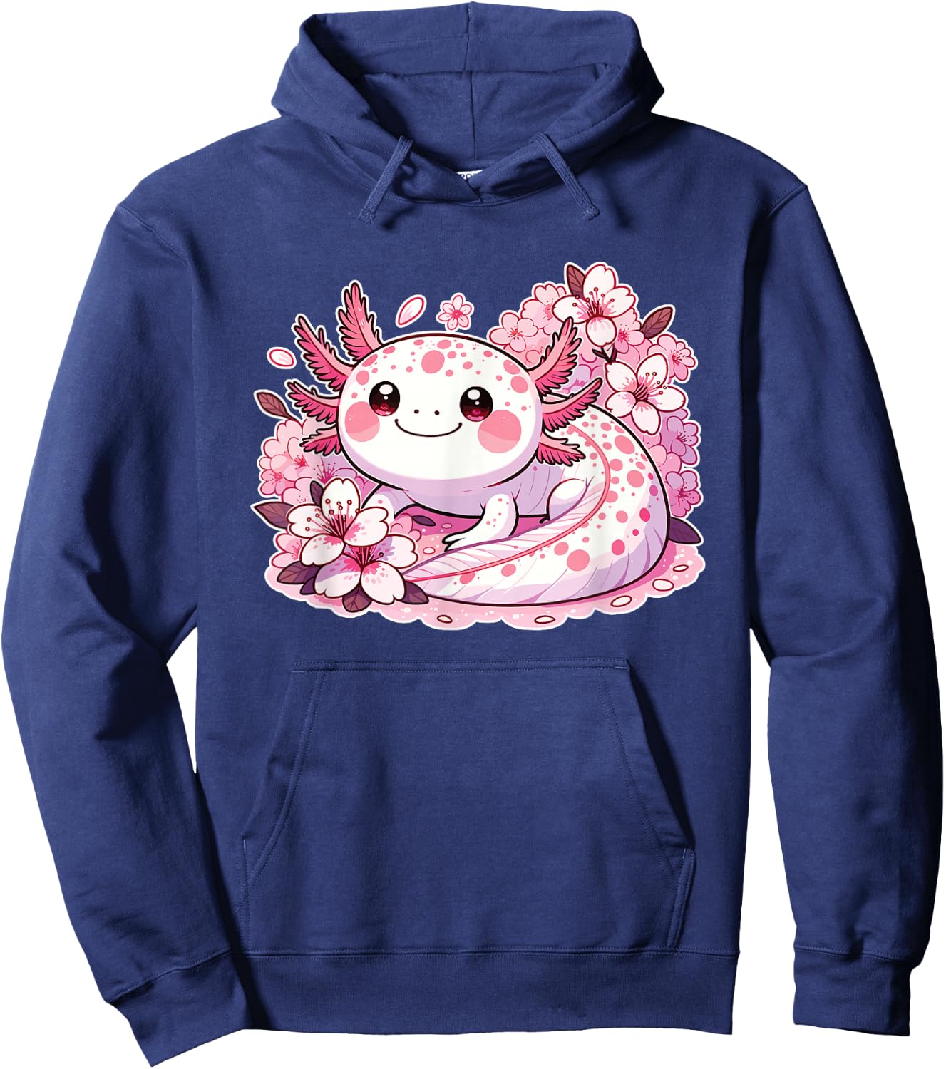 Spring Axolotl With Cherry Blossoms Sweet Spring Axolotl Hoodie - Hoodie | Navy