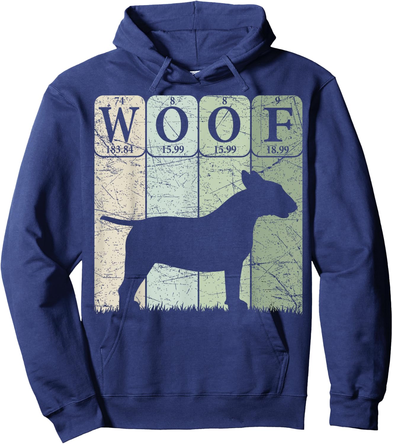 Bull Terrier Dog Periodic Table Elements Dog Lover Woof Hoodie - Hoodie | Navy