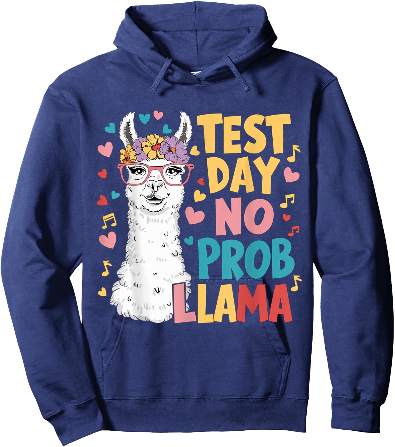 Test Day No Prob-llama Llama Teacher Testing Day Hoodie - Hoodie | Navy