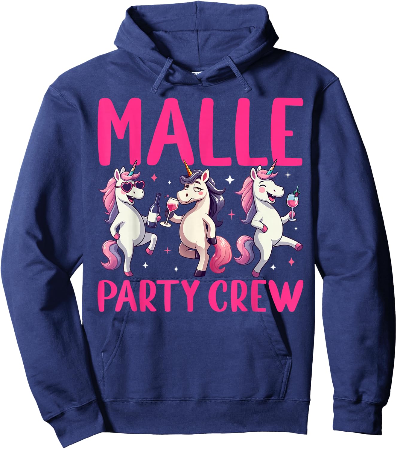 Malle Party Crew Group Motif Unicorn Party Holiday Mallorca , black Hoodie - Hoodie | Navy