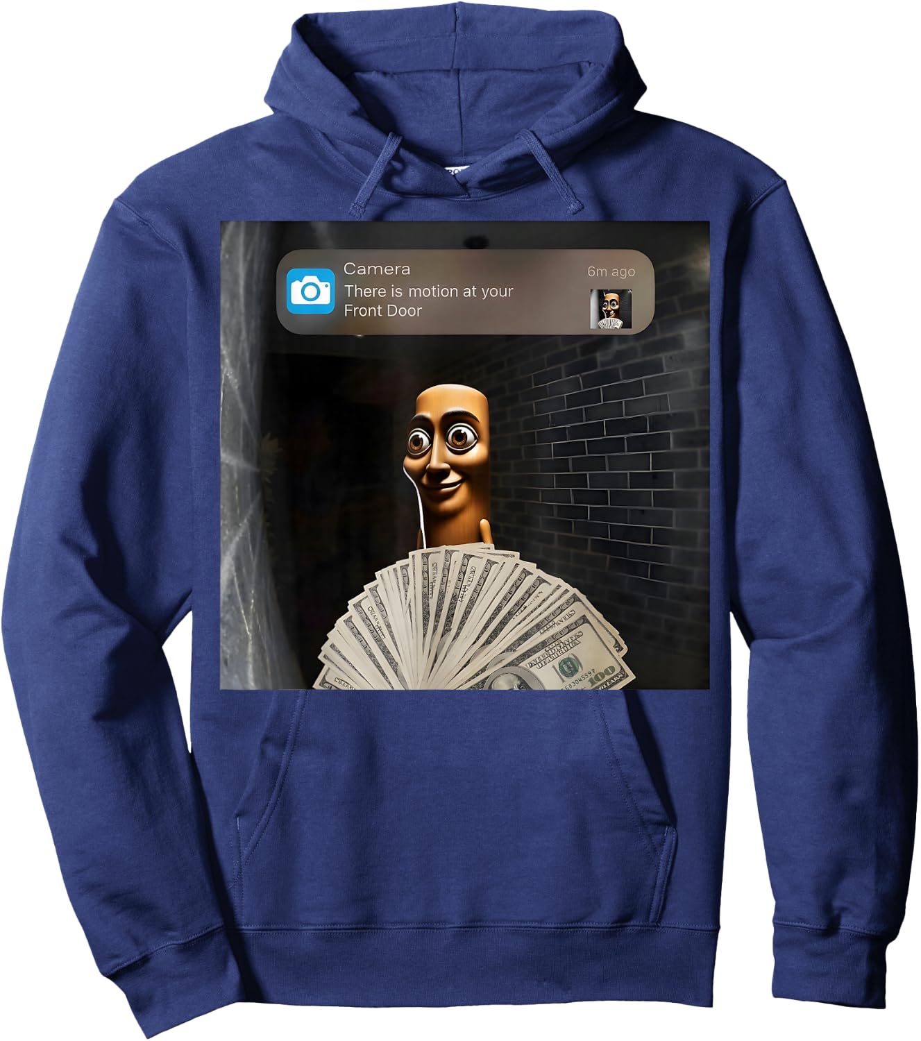 There is Motion at Your Front Door Tung Tung Tung Sahur Hoodie - Hoodie | Navy