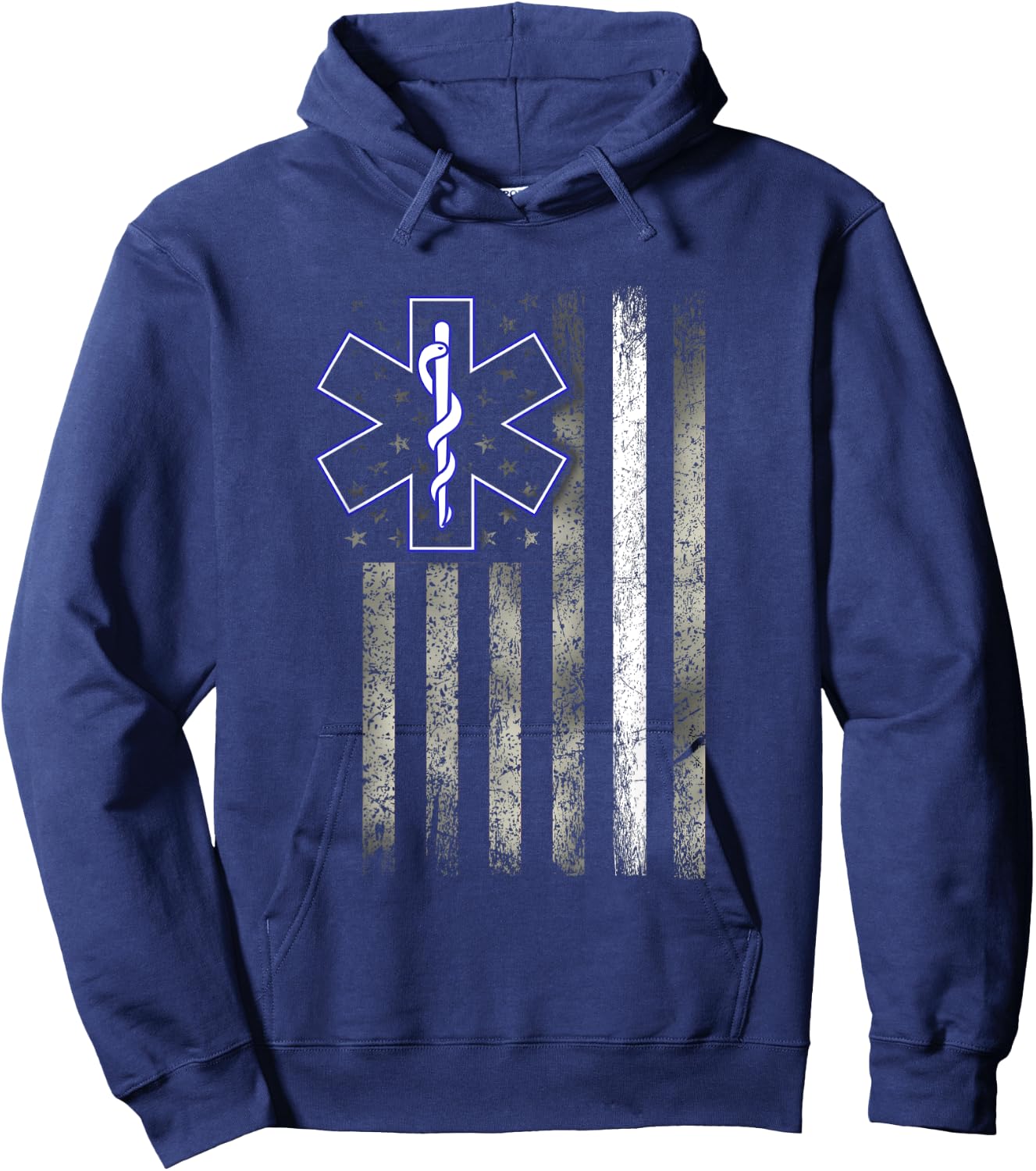 EMS EMT Paramedic - US Flag Thin White Line - Patriotic Men Hoodie - Hoodie | Navy