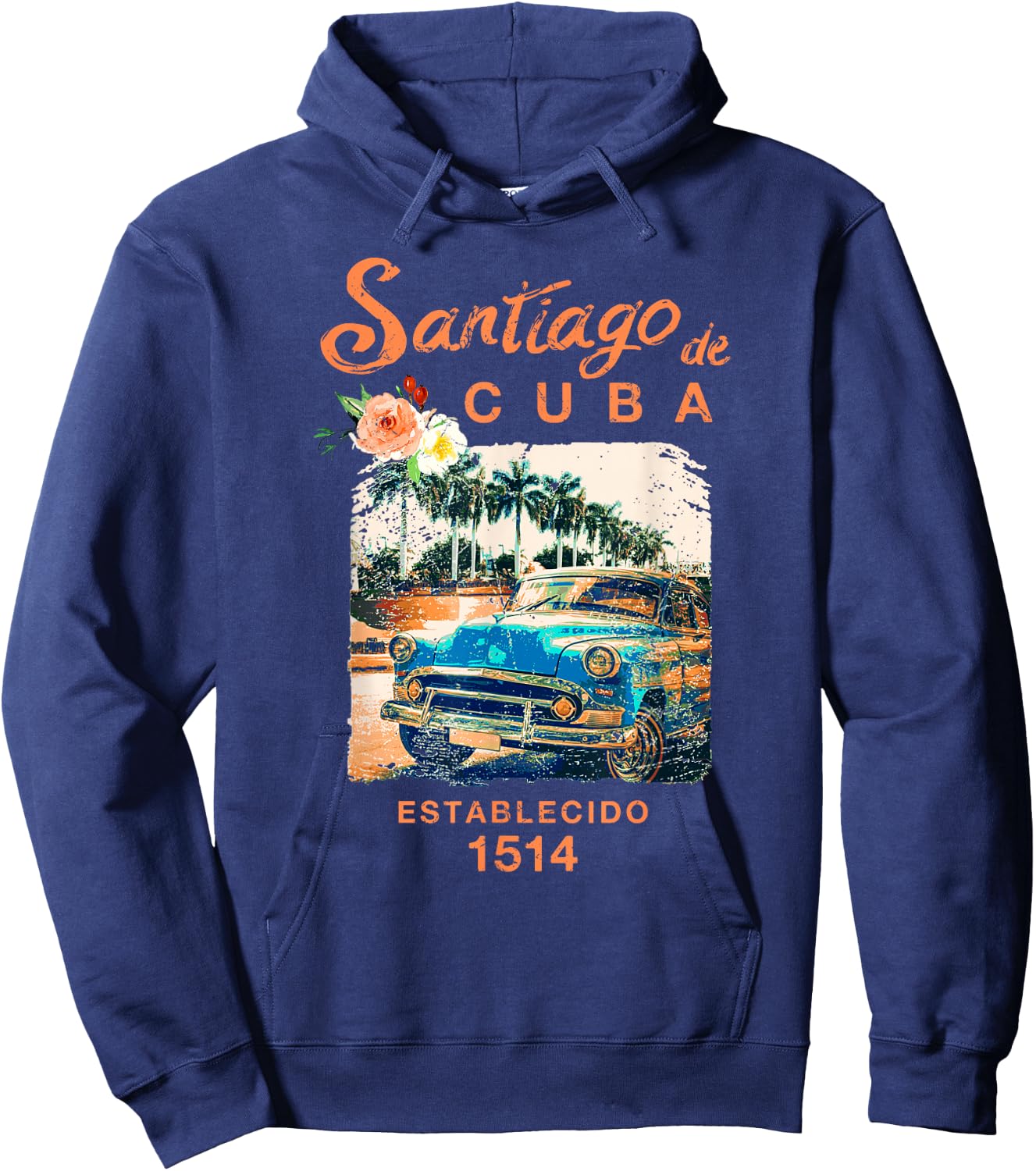 Cuba Santiago de Cuba Vintage Travel Cuban Hoodie - Hoodie | Navy