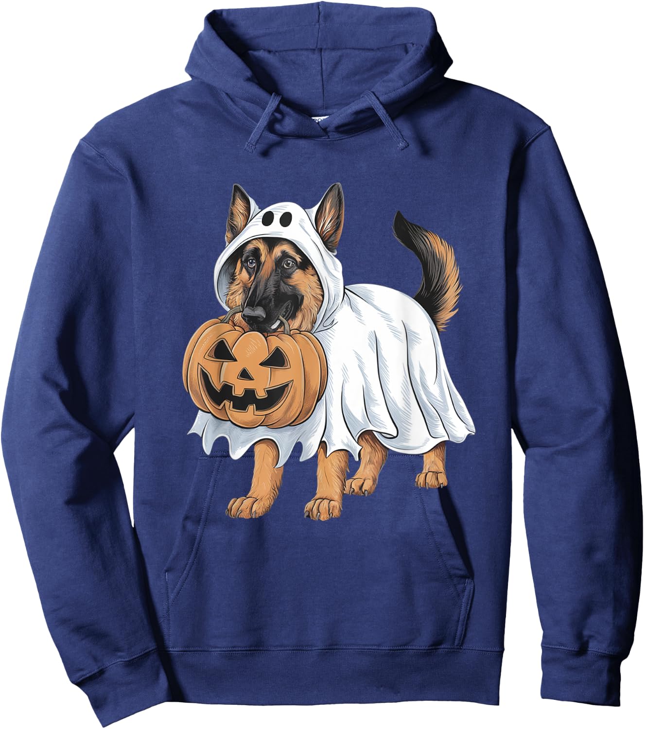 German Shepherd Ghost Dog Halloween Hoodie - Hoodie | Navy