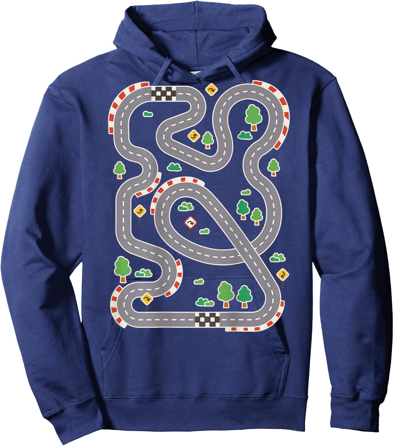 Cool Play Mat Car Racing Track Back Cute Father's Day Hoodie - Hoodie | Navy